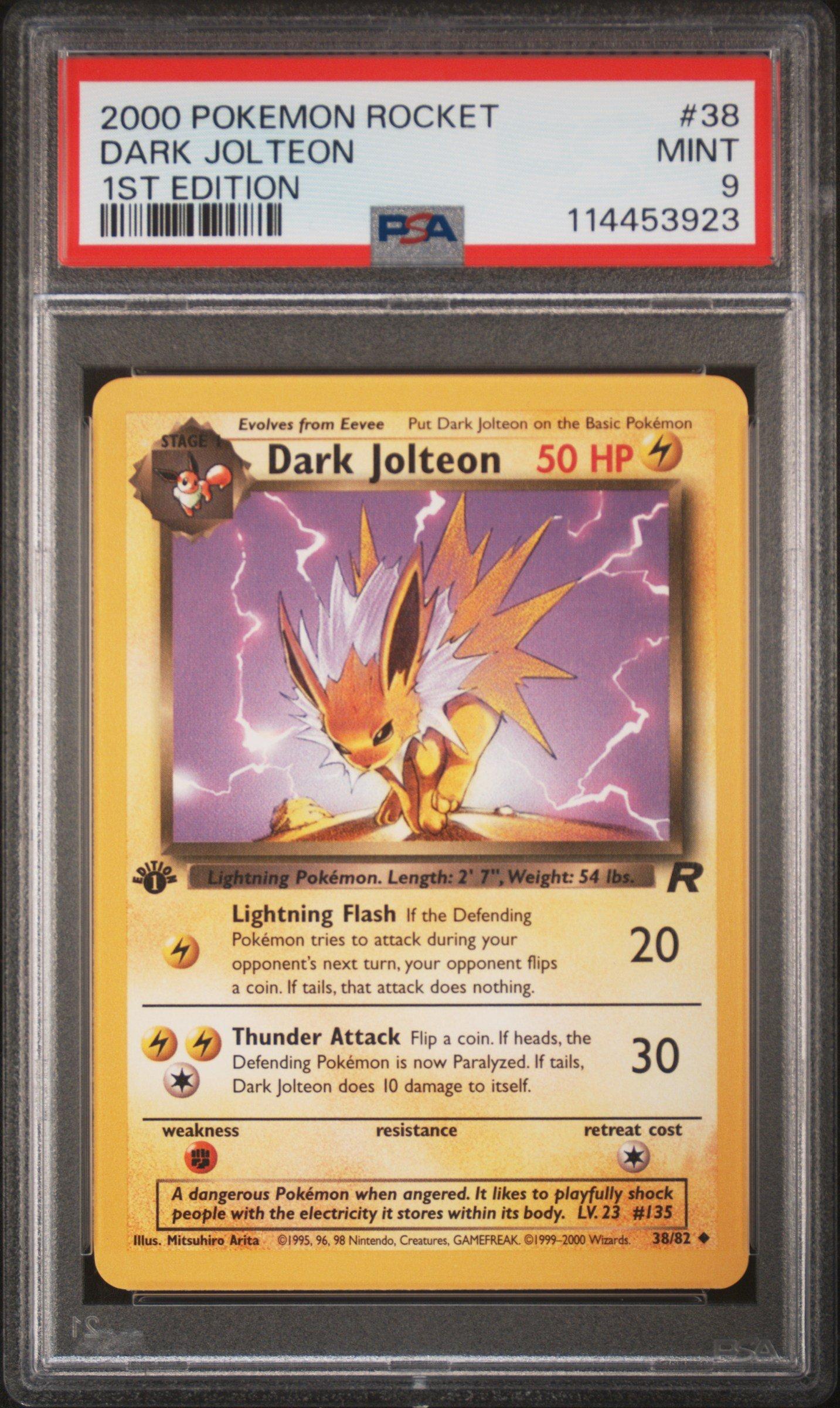2000 Pokemon Rocket 38 Dark Jolteon 1st Edition PSA 9 Graded Card