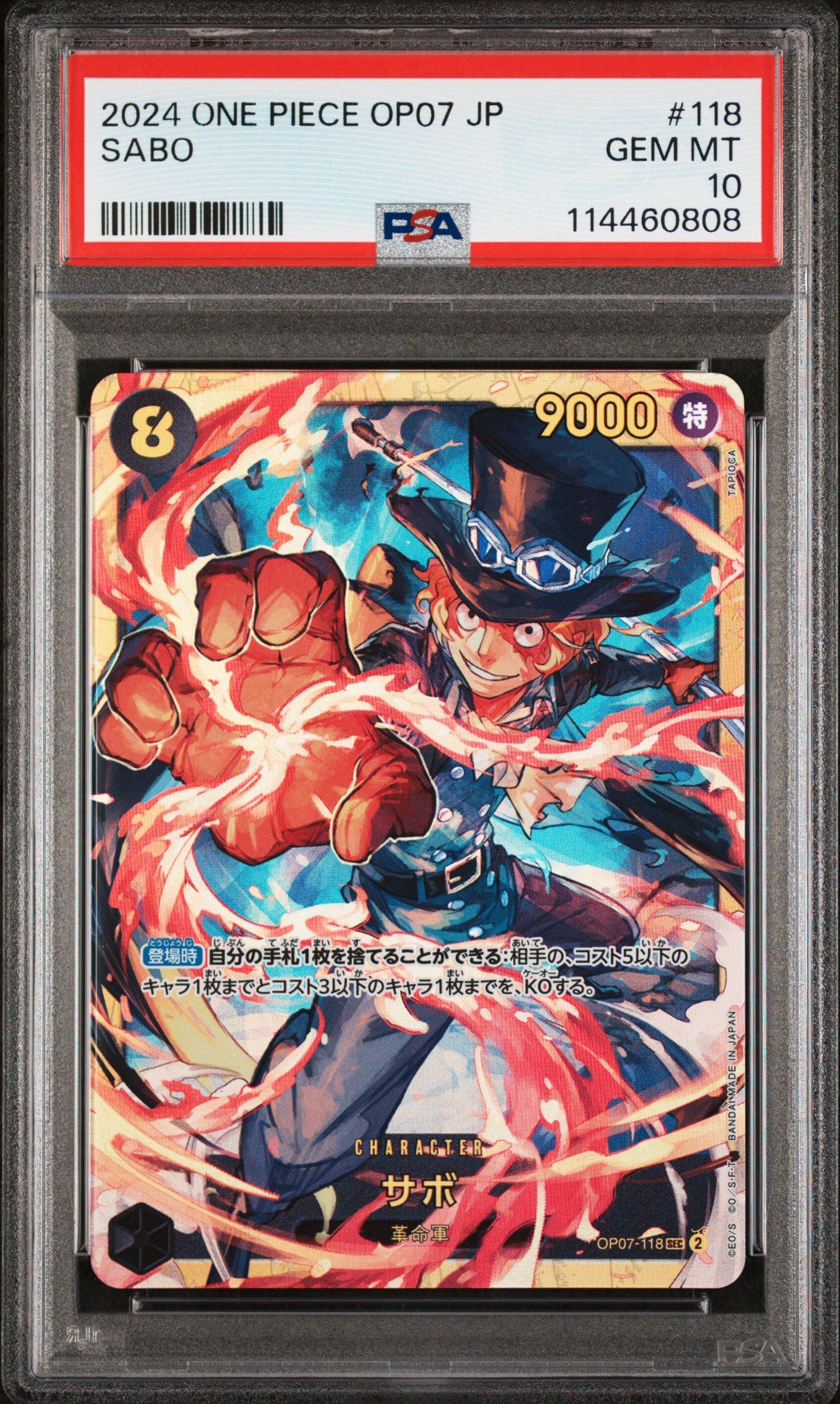 2024 One Piece Japanese Op07-500 Years In The Future 118 Sabo PSA 10