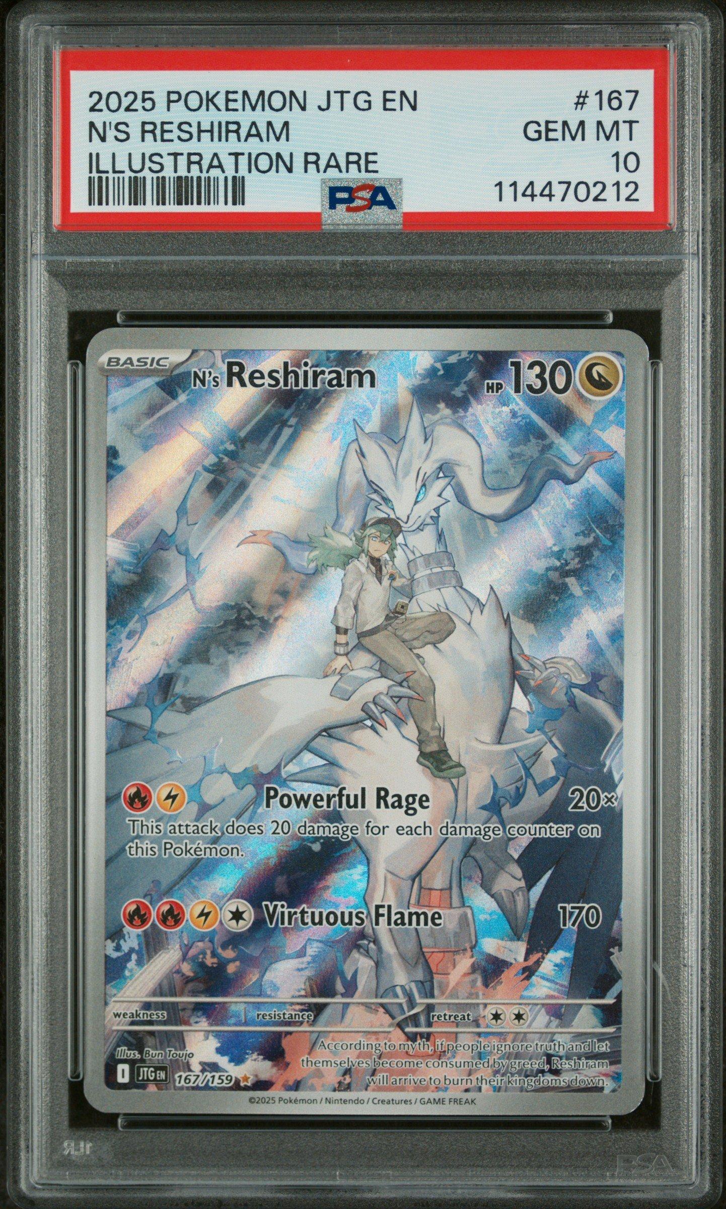 2025 Pokemon Jtg En-journey Together 167 N's Reshiram Illustration