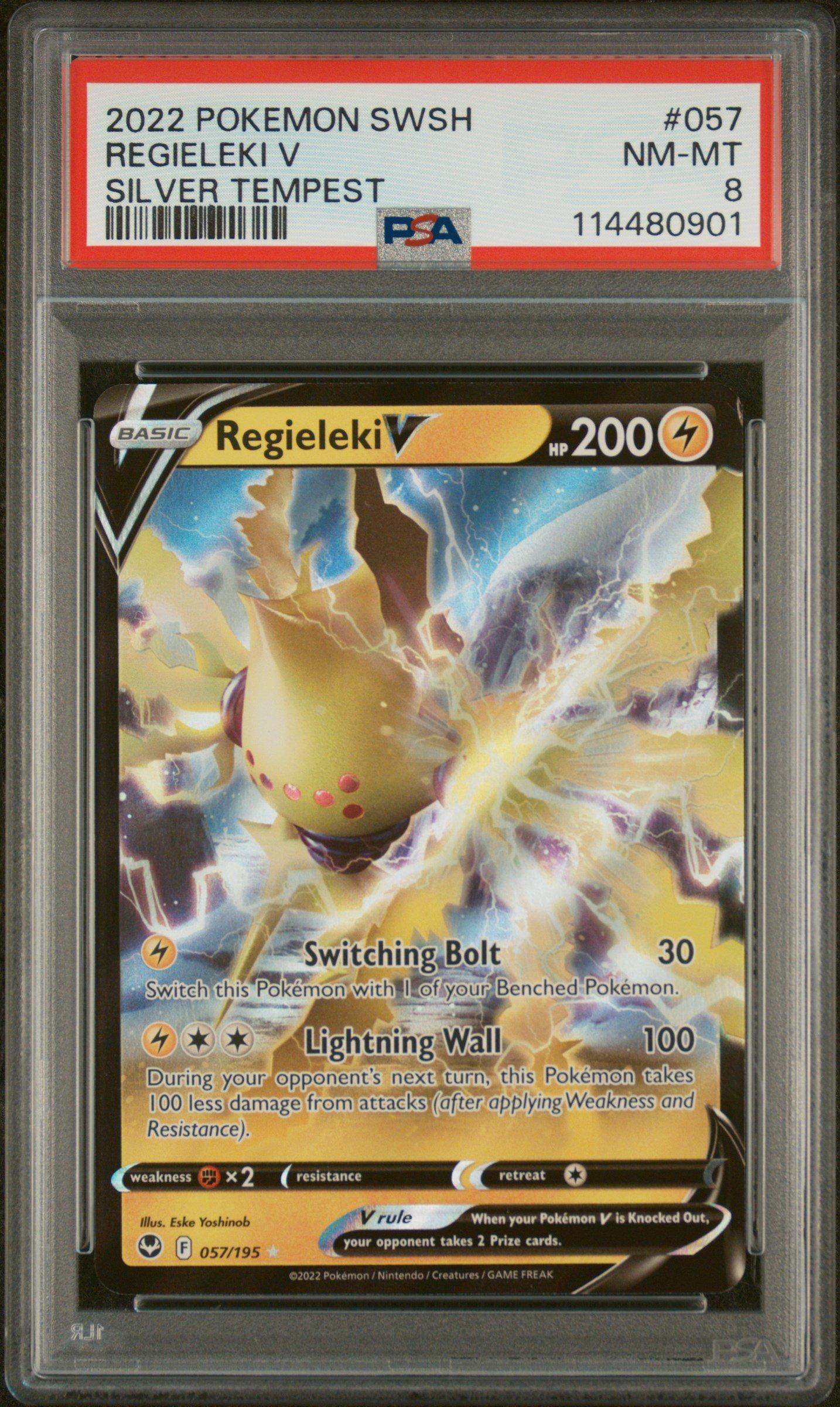 2022 Pokemon Sword & Shield Silver Tempest 057 Regieleki V PSA