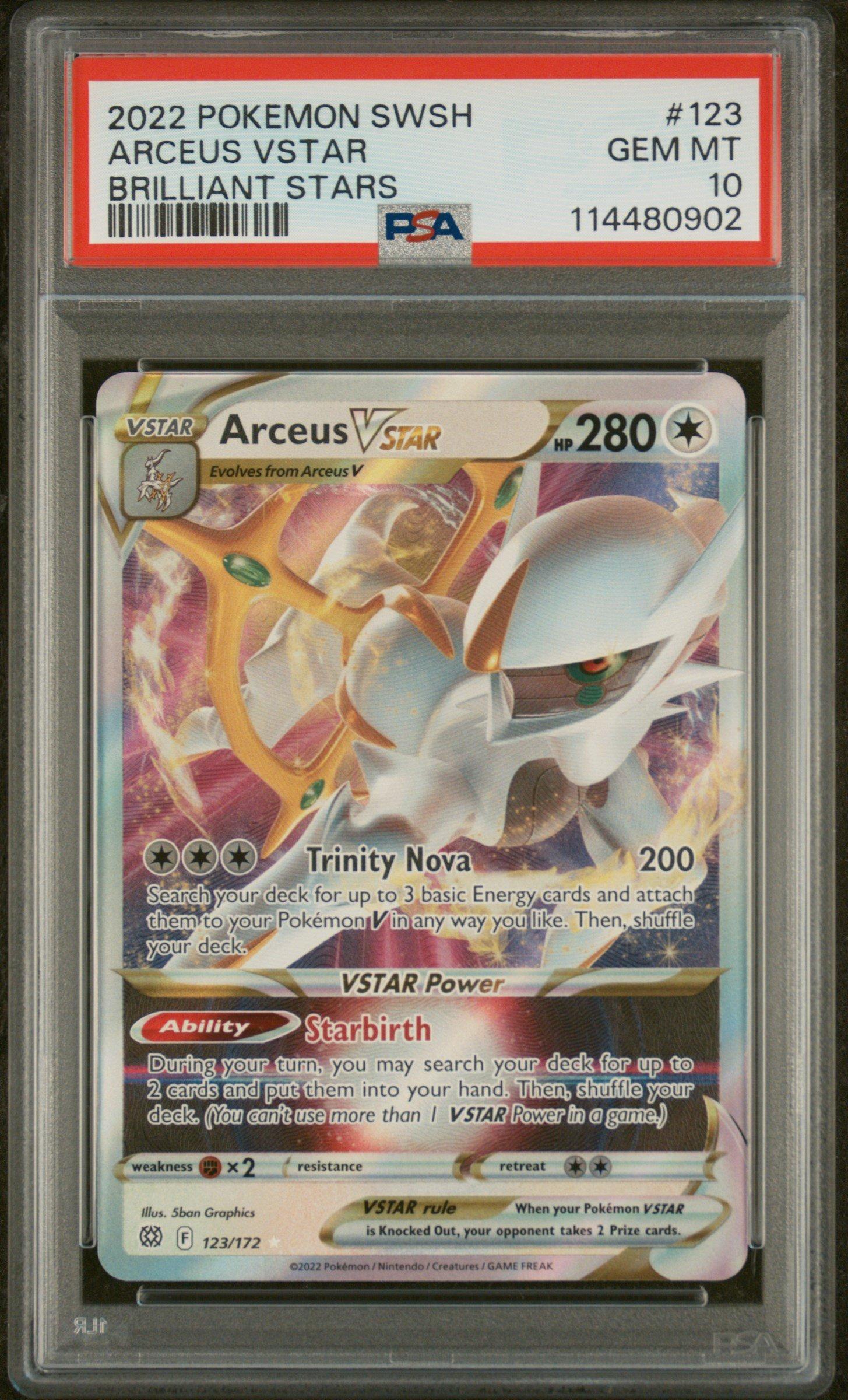 2022 Pokemon Sword & Shield Brilliant Stars 123 Arceus Vstar PSA