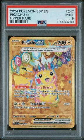 2024 Pokemon Ssp En-surging Sparks 219 Pikachu Ex Ultra Rare PSA 9