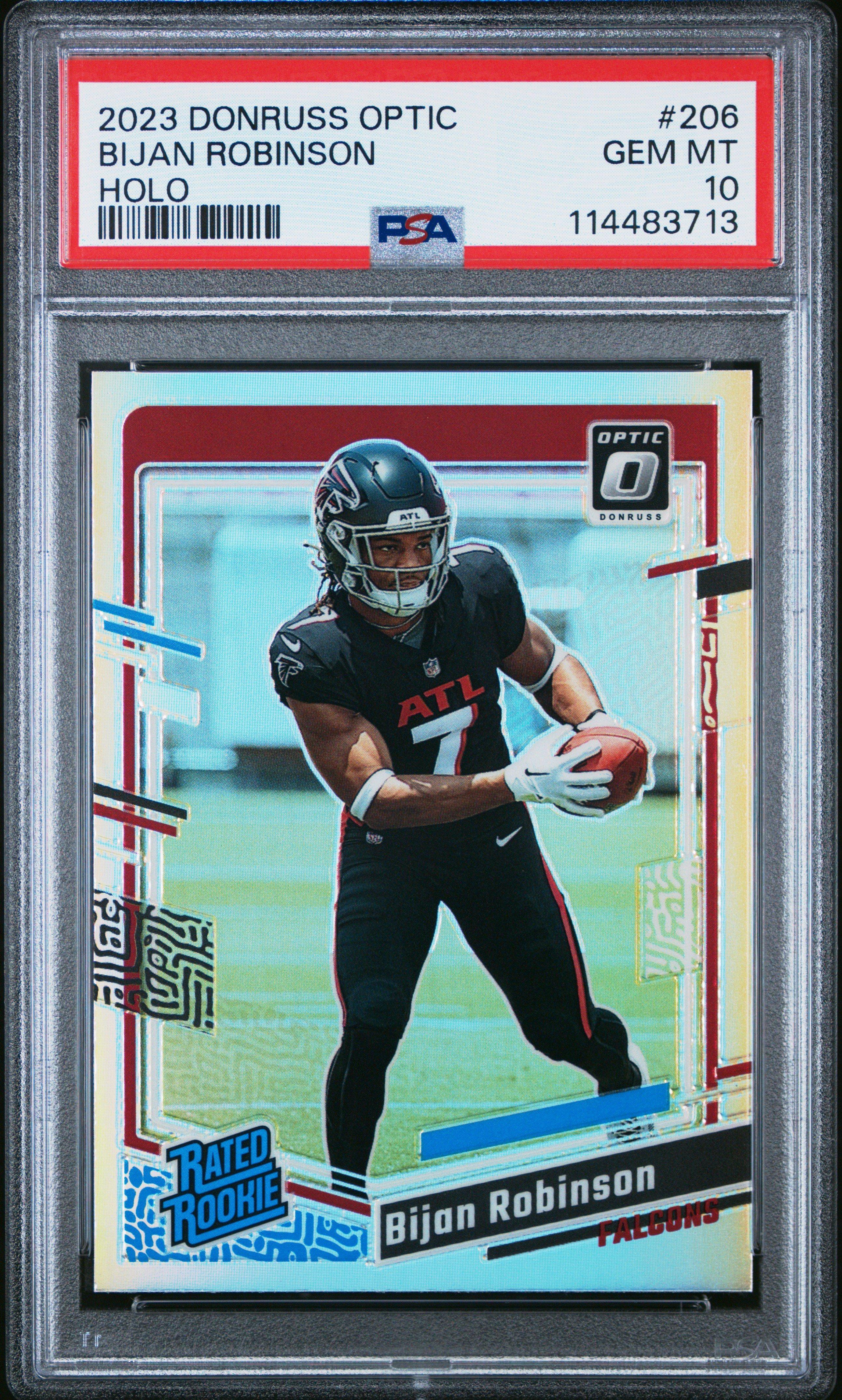 2023 Panini Donruss Optic 206 Bijan Robinson Holo PSA 10