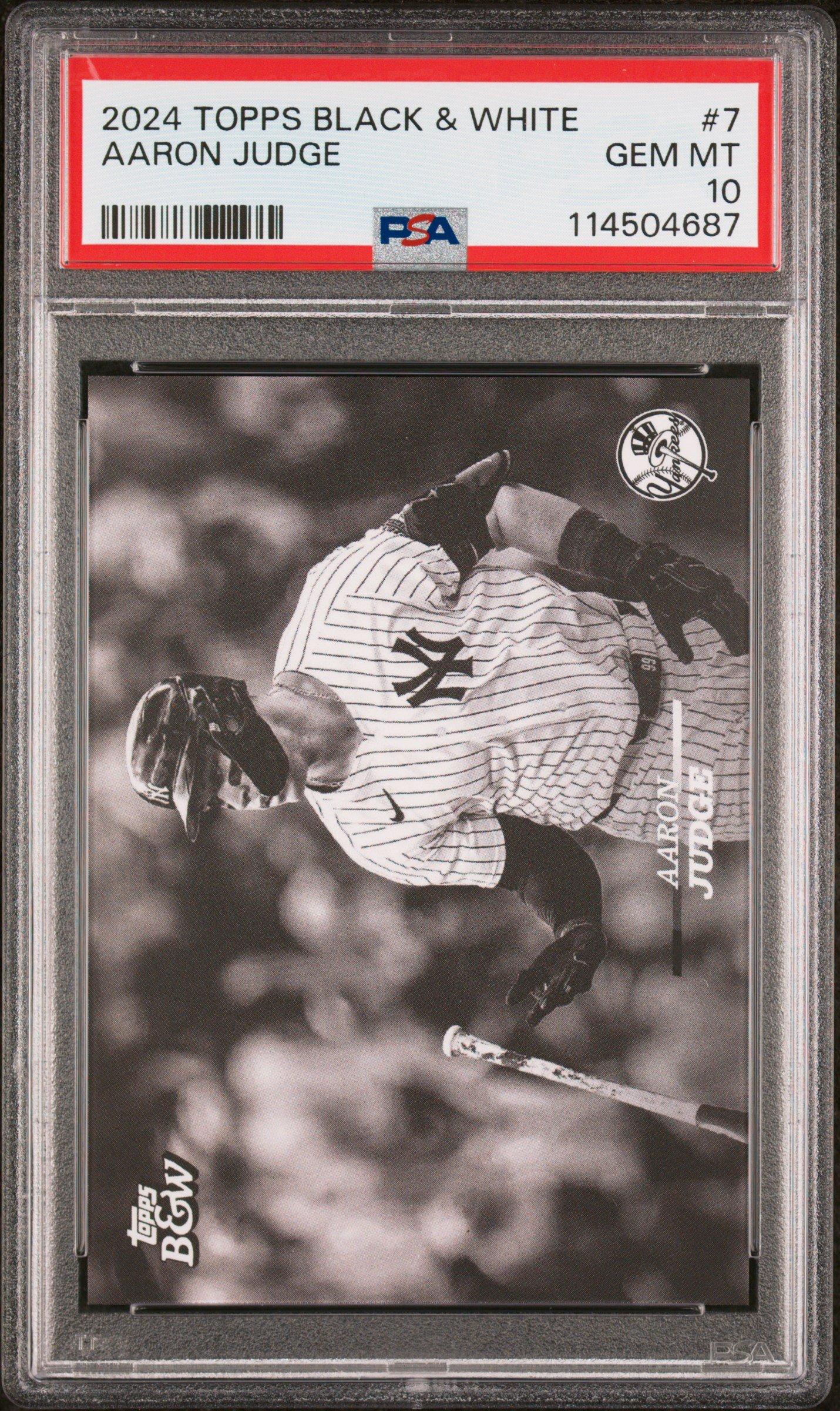 2024 Topps Black And White 7 Aaron Judge PSA 10