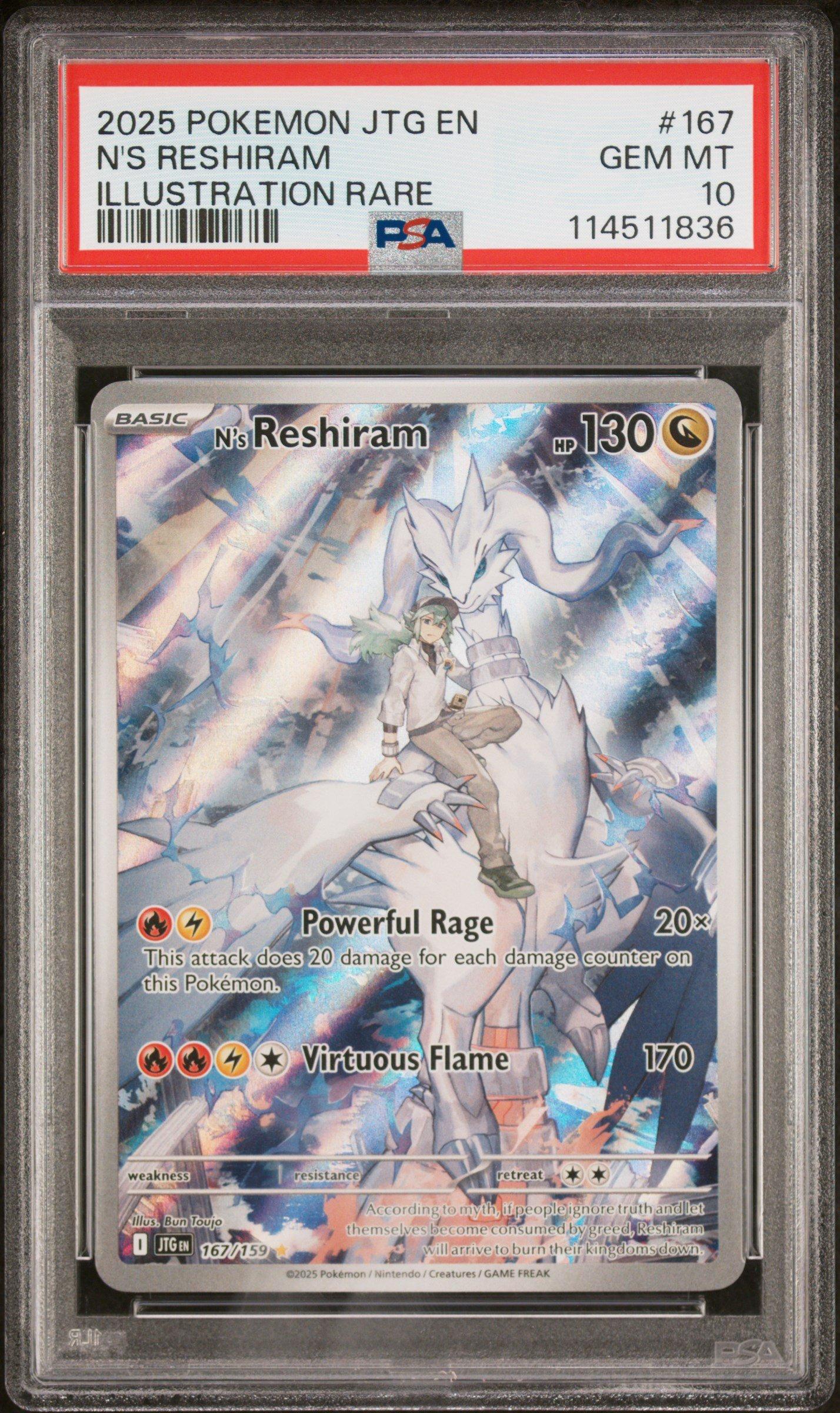 2025 Pokemon Jtg En-journey Together 167 N's Reshiram Illustration