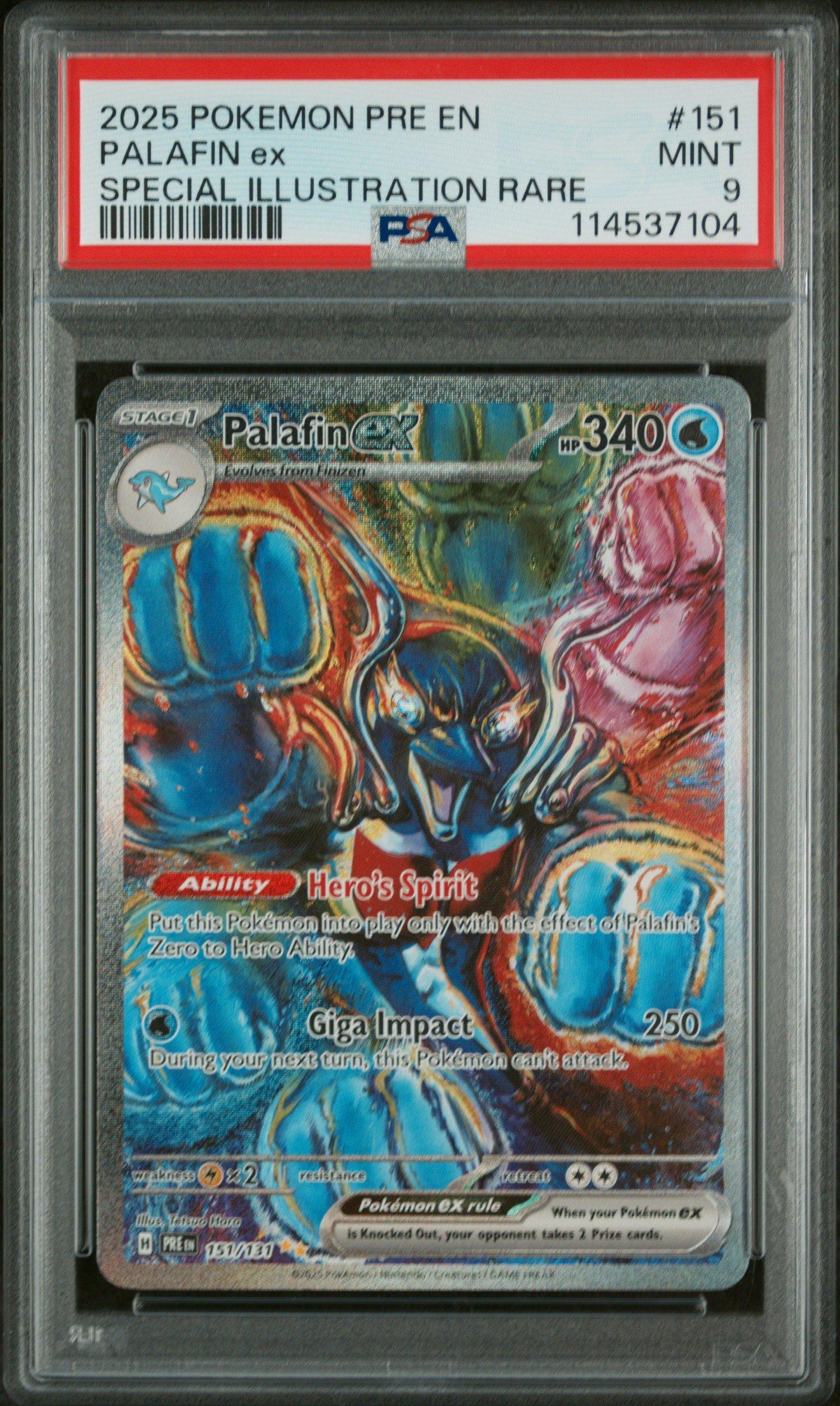ebay pokemon graded cards 2025 Pre En-prismatic Evolutions 151 Palafin Ex Special Illustration Rare PSA 9 Card You will receive the exact item in the photographs. 2024 Pokemon Paf En-paldean Fates