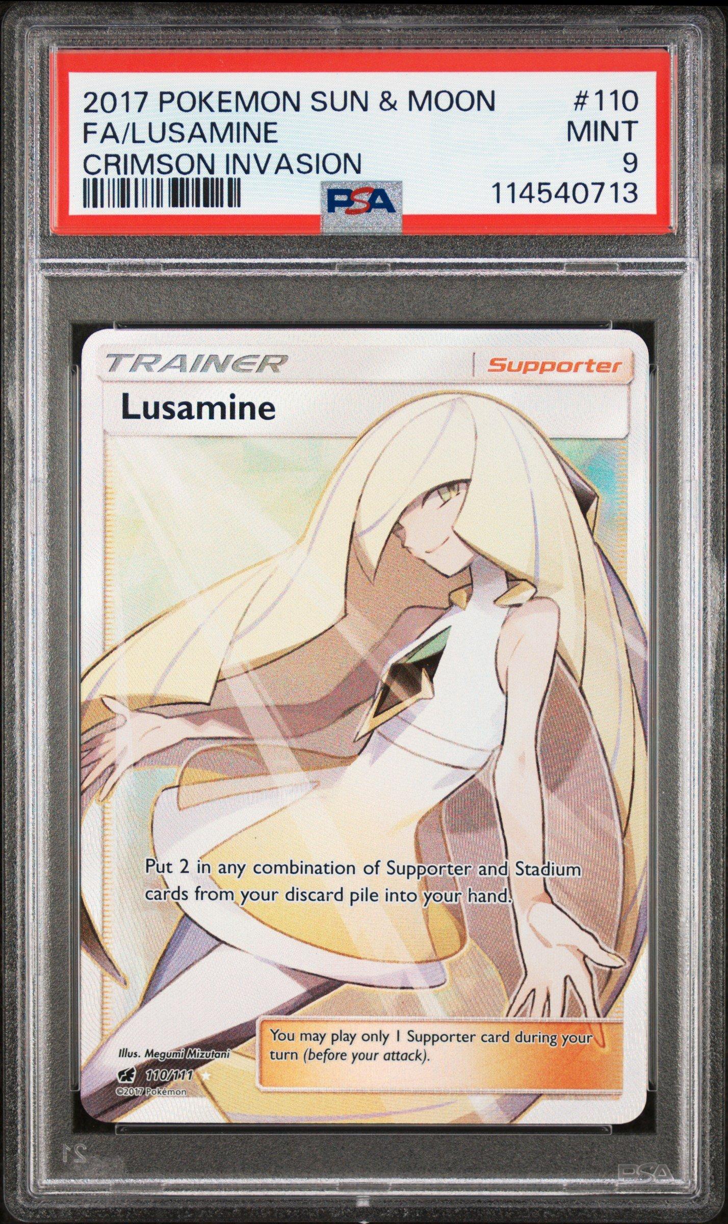 lusamine pokemon card Pokemon SUN MOON CRIMSON INVASION: LUSAMINE - Trainer - 110/111 - Full main image 1