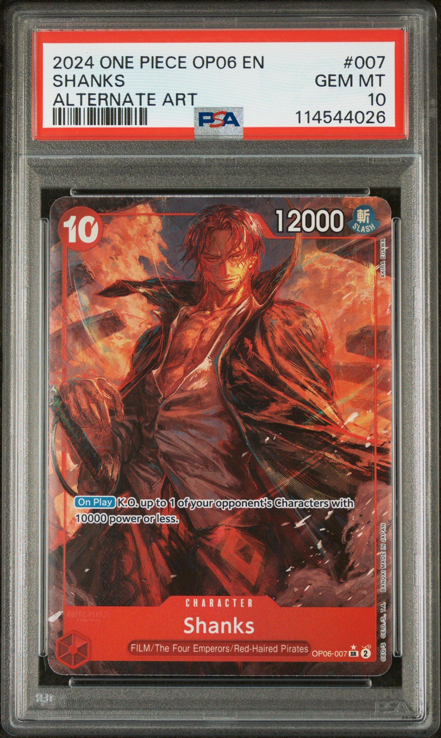 2024 One Piece Op06-wings Of The Captain 007 Shanks Alternate Art