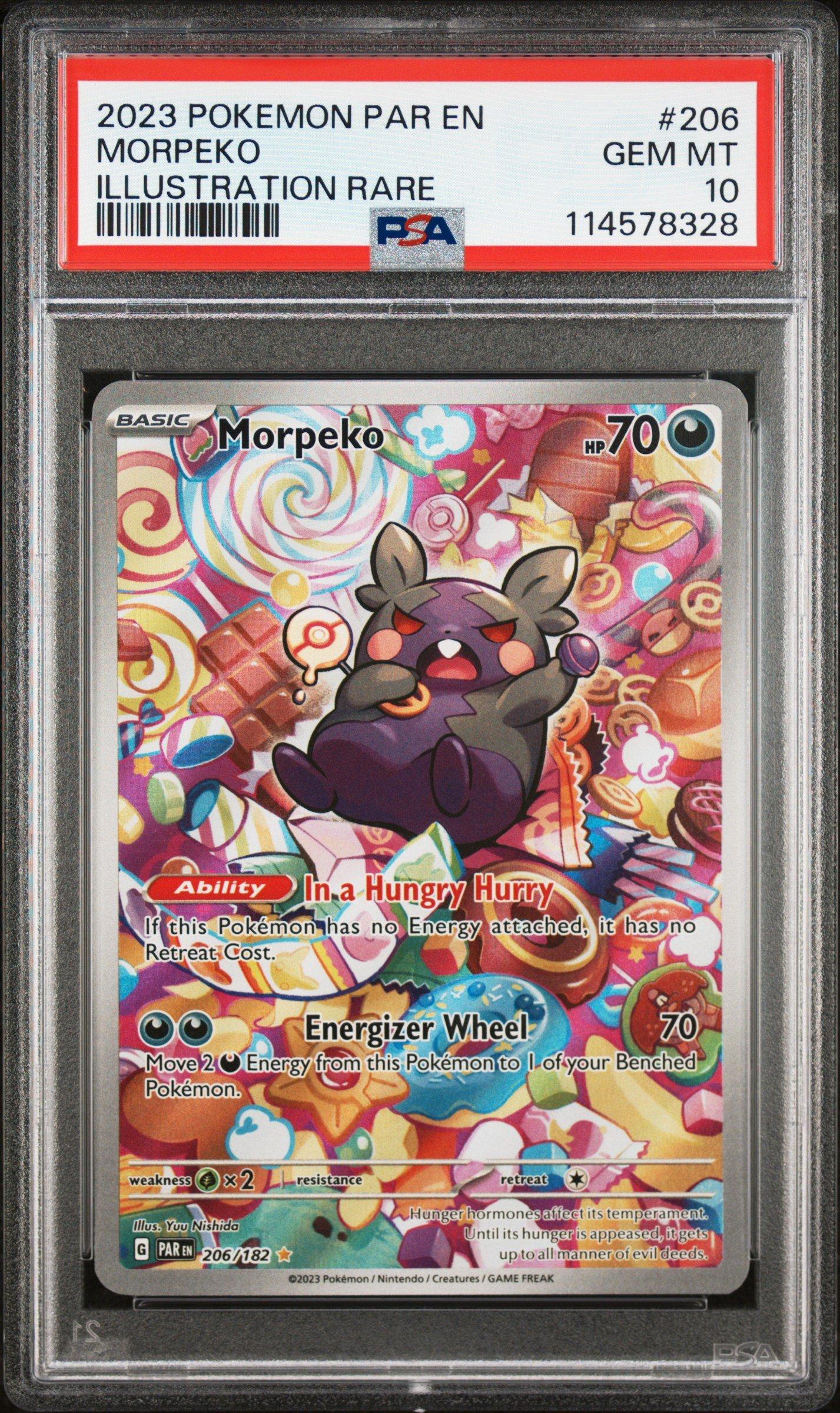 2023 Pokemon Par En-paradox Rift 206 Morpeko Illustration Rare PSA
