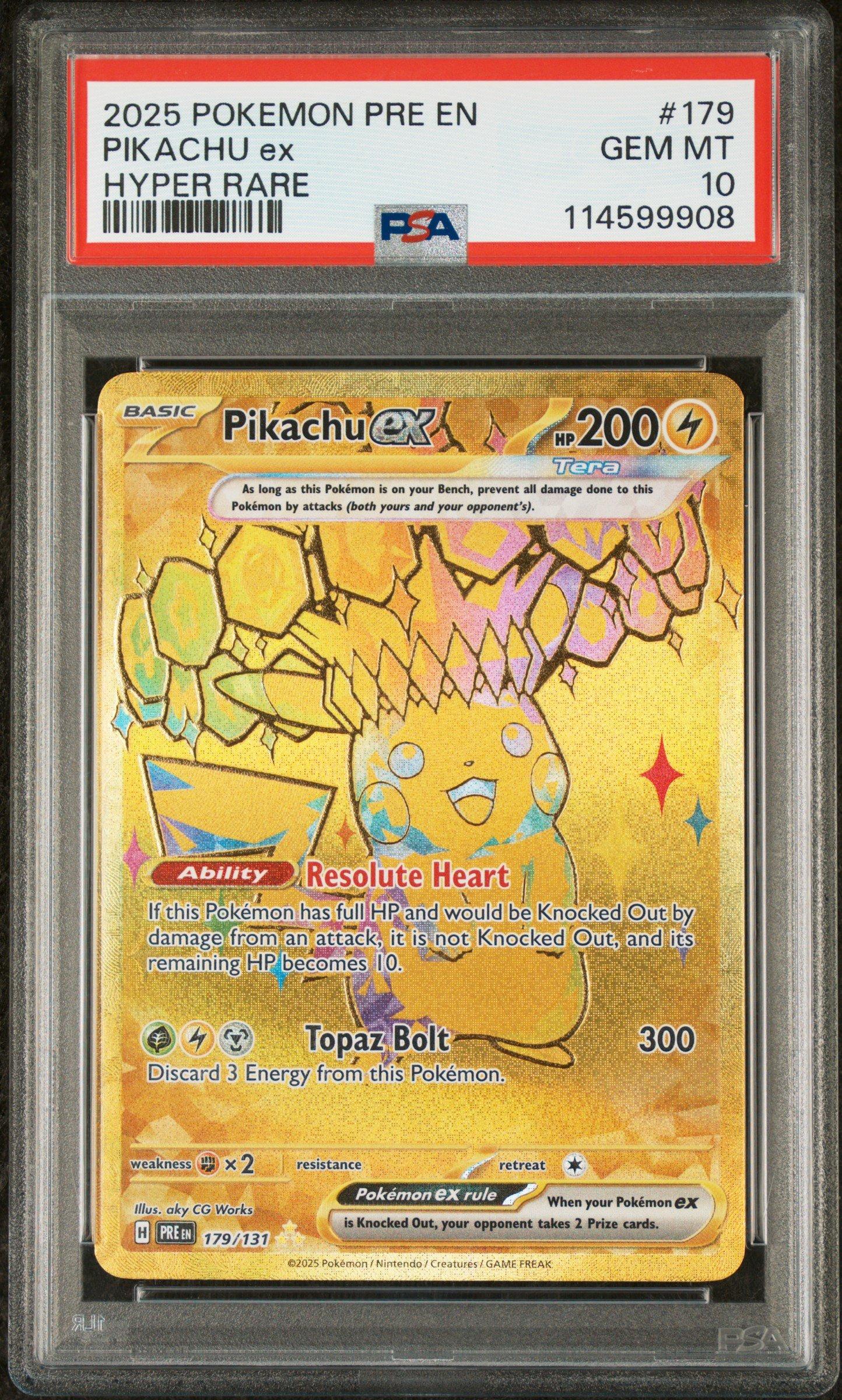 2025 Pokemon Pre En-prismatic Evolutions 179 Pikachu Ex Hyper Rare