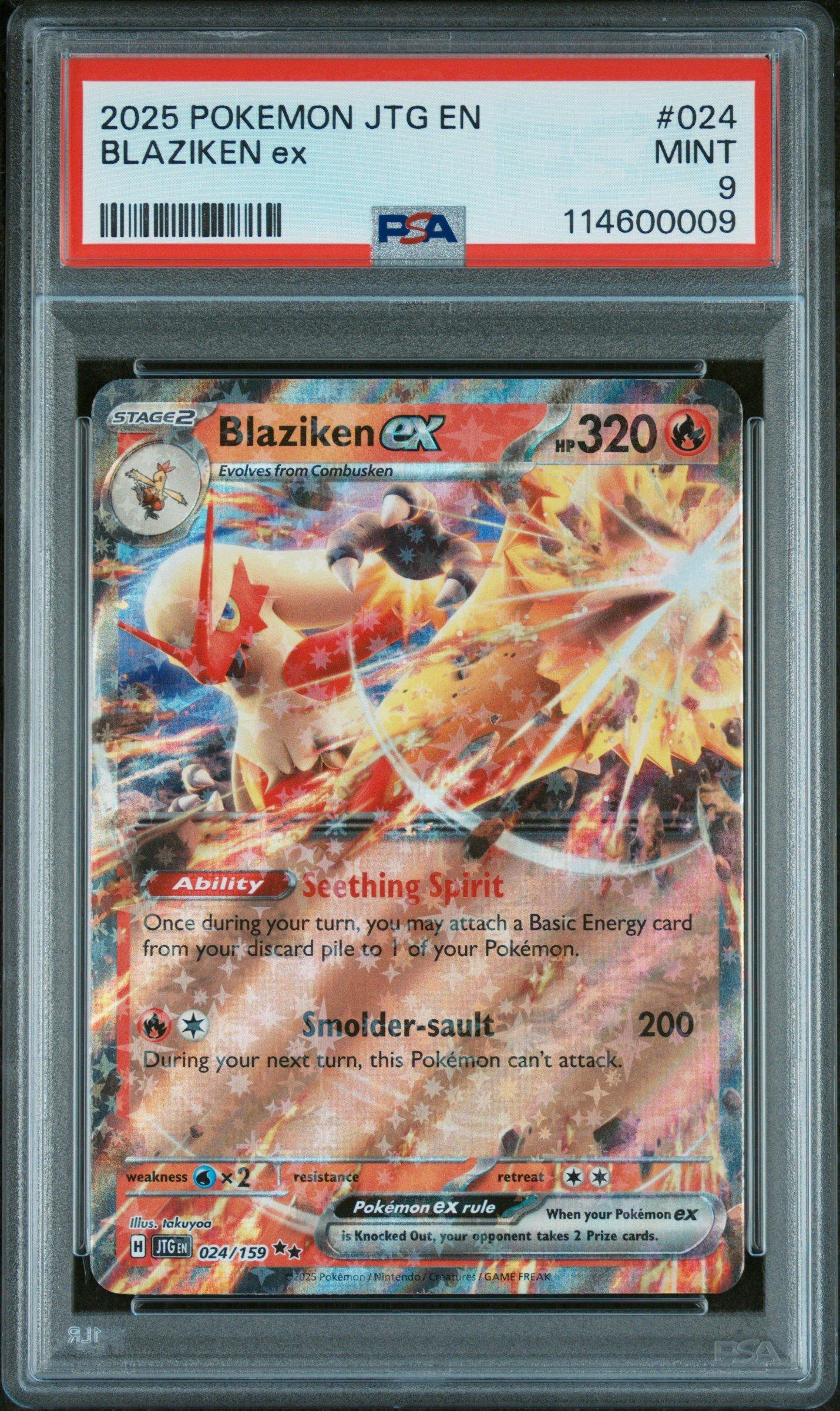 2025 Pokemon Jtg En-journey Together 024 Blaziken Ex PSA 9 Graded