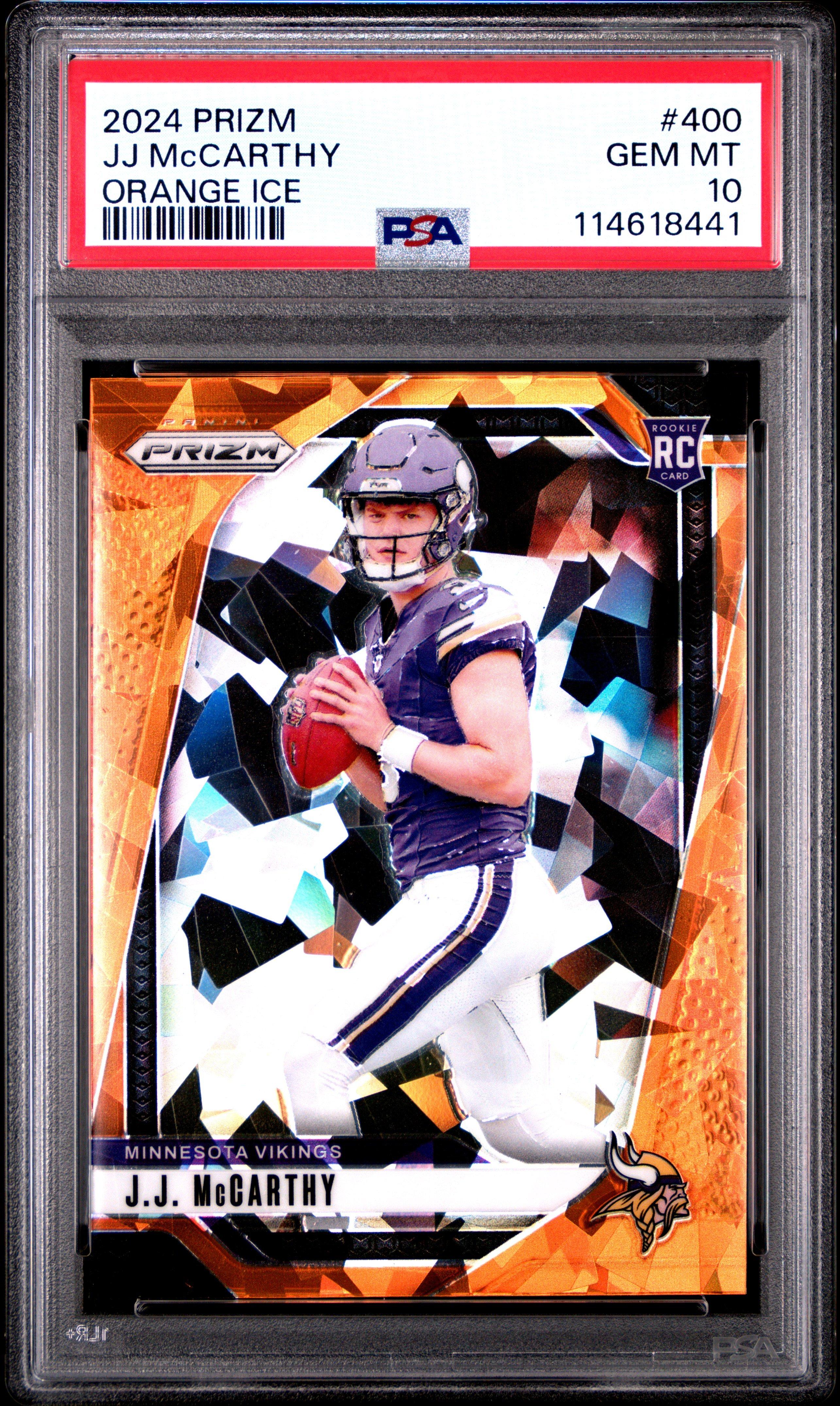 2024 Panini Prizm 400 Jj Mccarthy Orange Ice PSA
