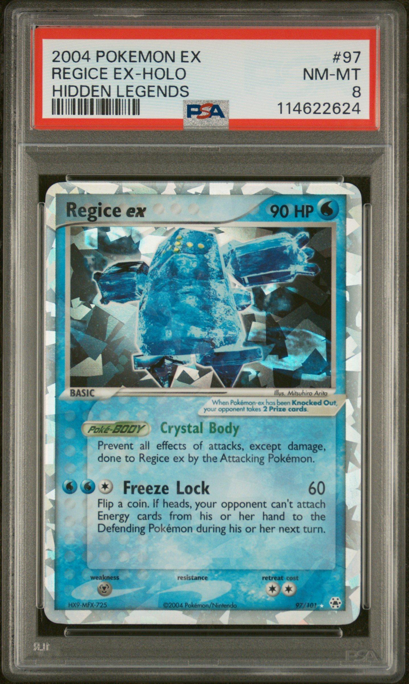2004 Pokemon Ex Hidden Legends 97 Regice Ex-holo PSA 8 Graded Card