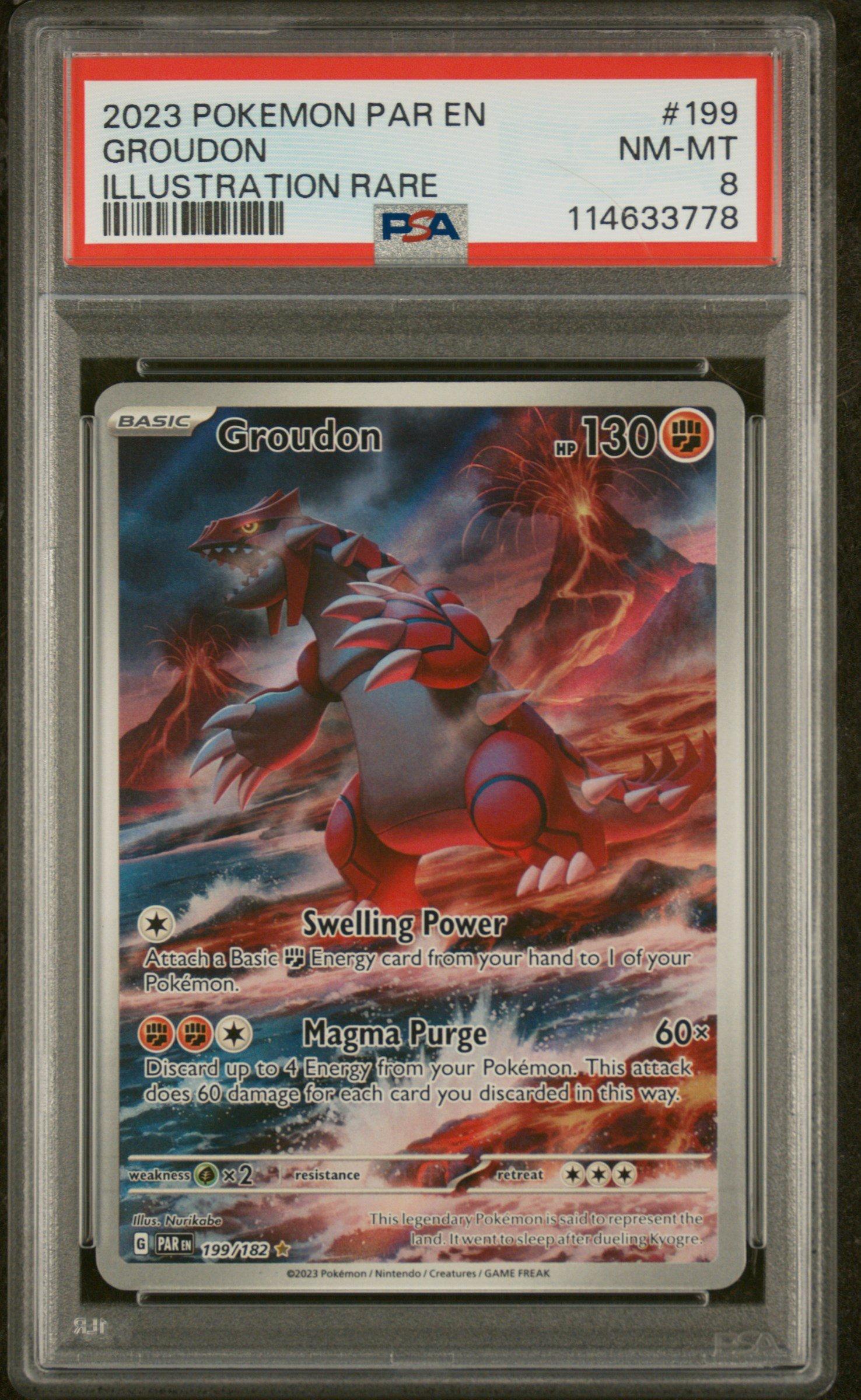 rare groudon card 2023 Pokemon Par En-paradox Rift 199 Groudon Illustration Rare PSA 8 Graded  Card