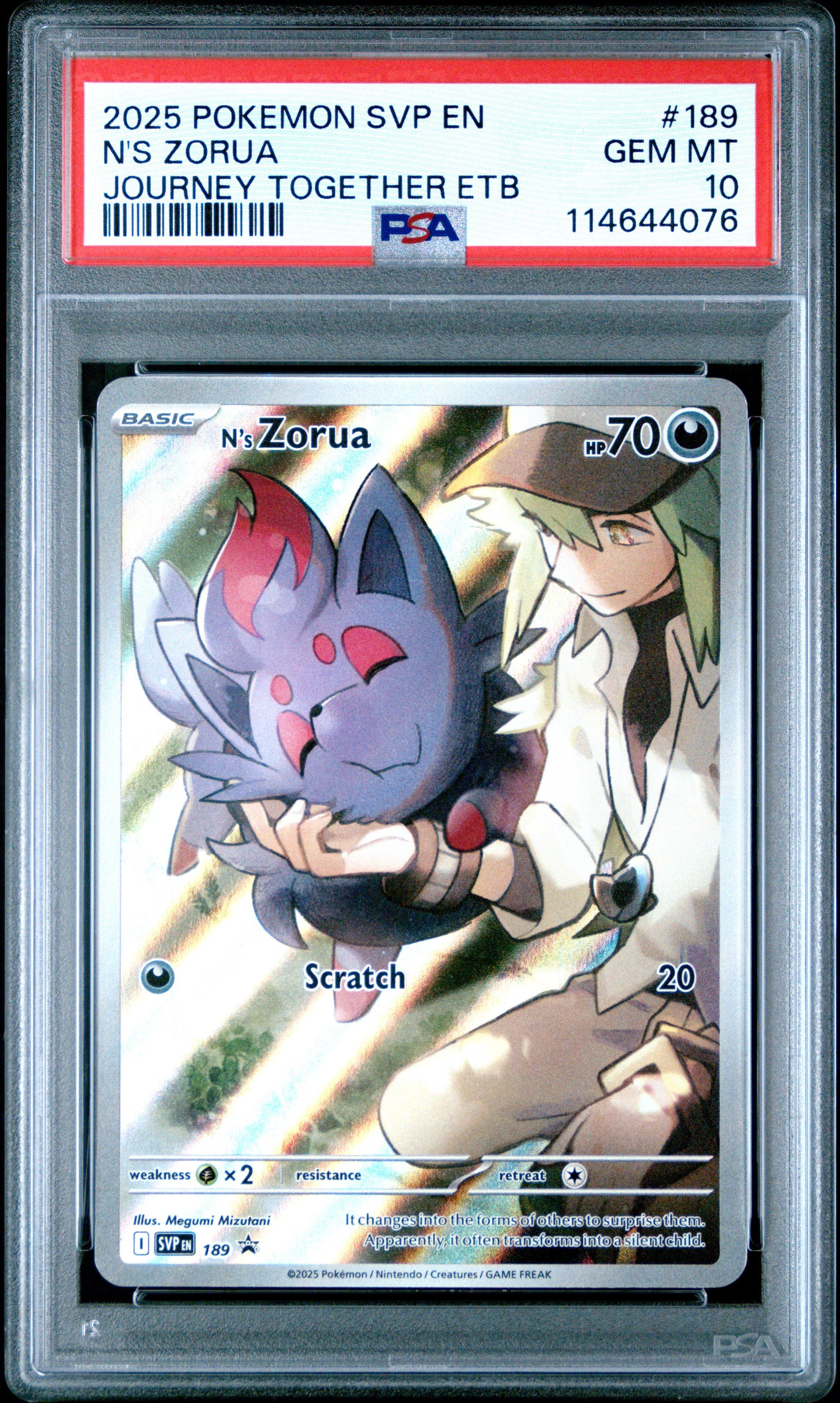2025 Pokemon Svp En-sv Black Star Promo 189 N's Zorua Journey