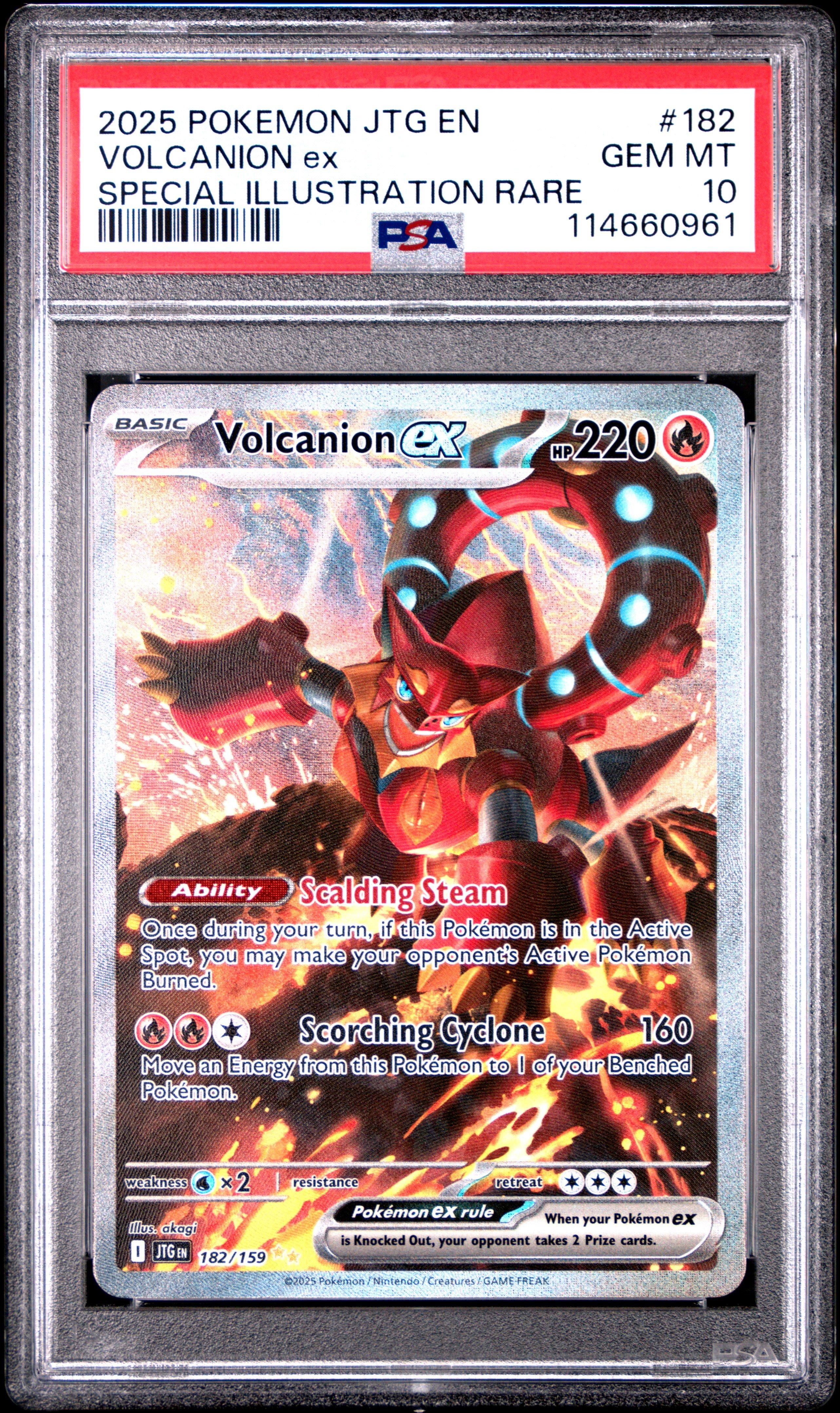 2025 ポケモンカード ゴースト ハウント GEM MT 10 2025 Pokemon Jtg En-journey Together 182 Volcanion Ex Special