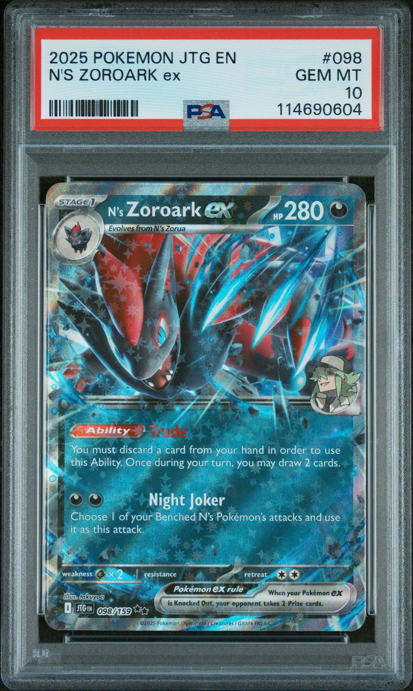 2025 Pokemon Jtg En-journey Together 098 N's Zoroark Ex PSA