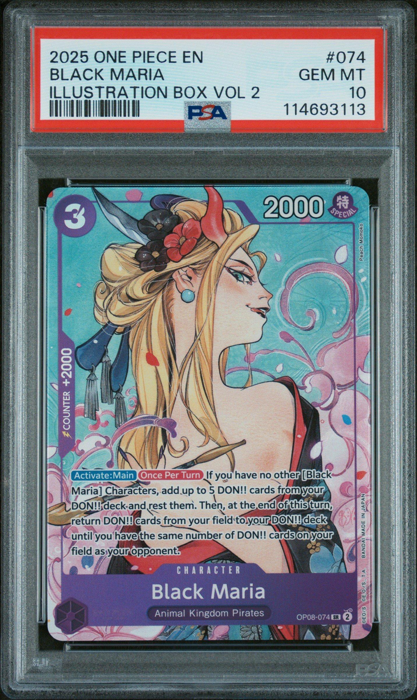 2025 One Piece Promos 074 Black Maria Illustration Box Vol 2 PSA 10 Graded  Card | GameStop