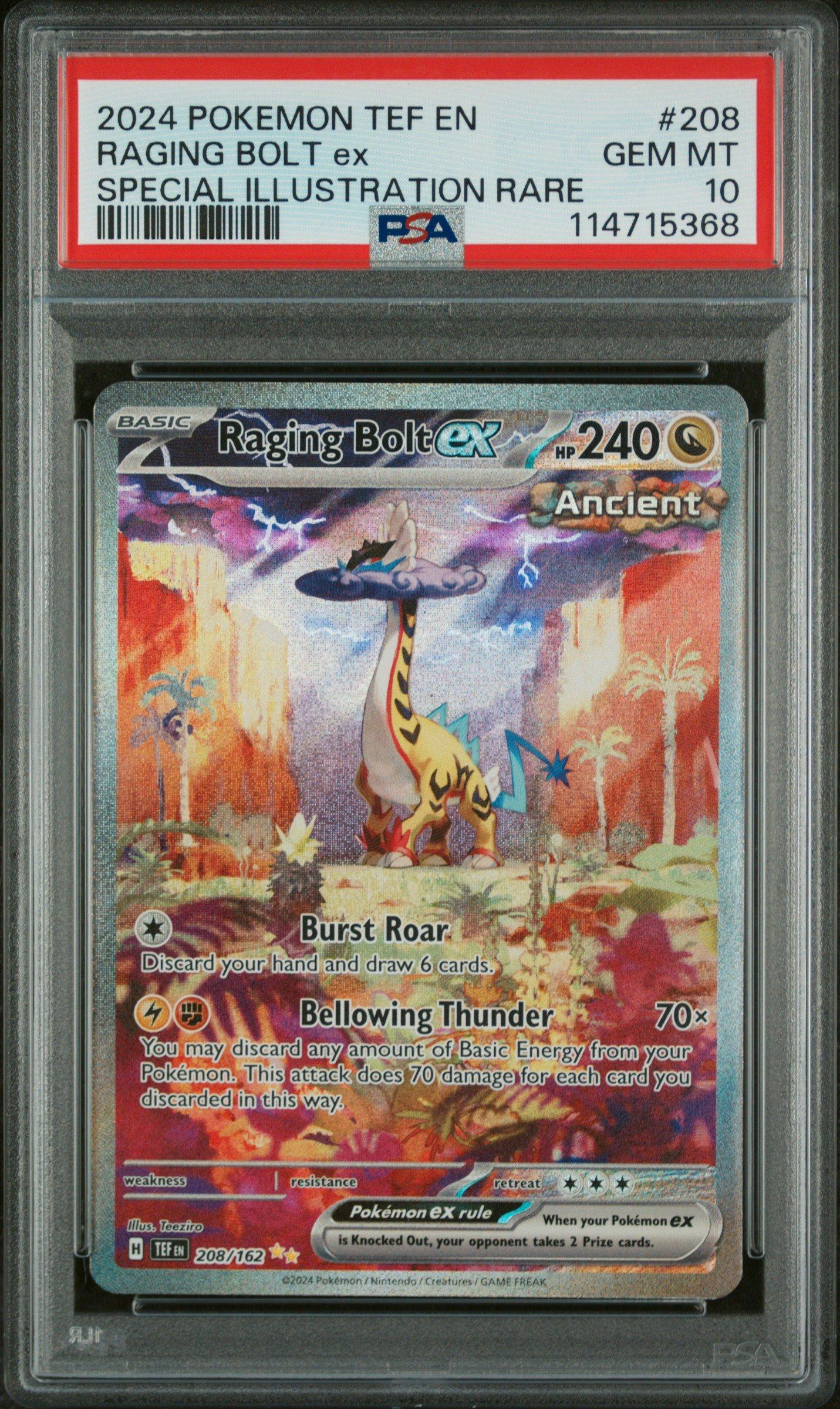 2024 Pokemon Tef En-temporal Forces 208 Raging Bolt Ex Special