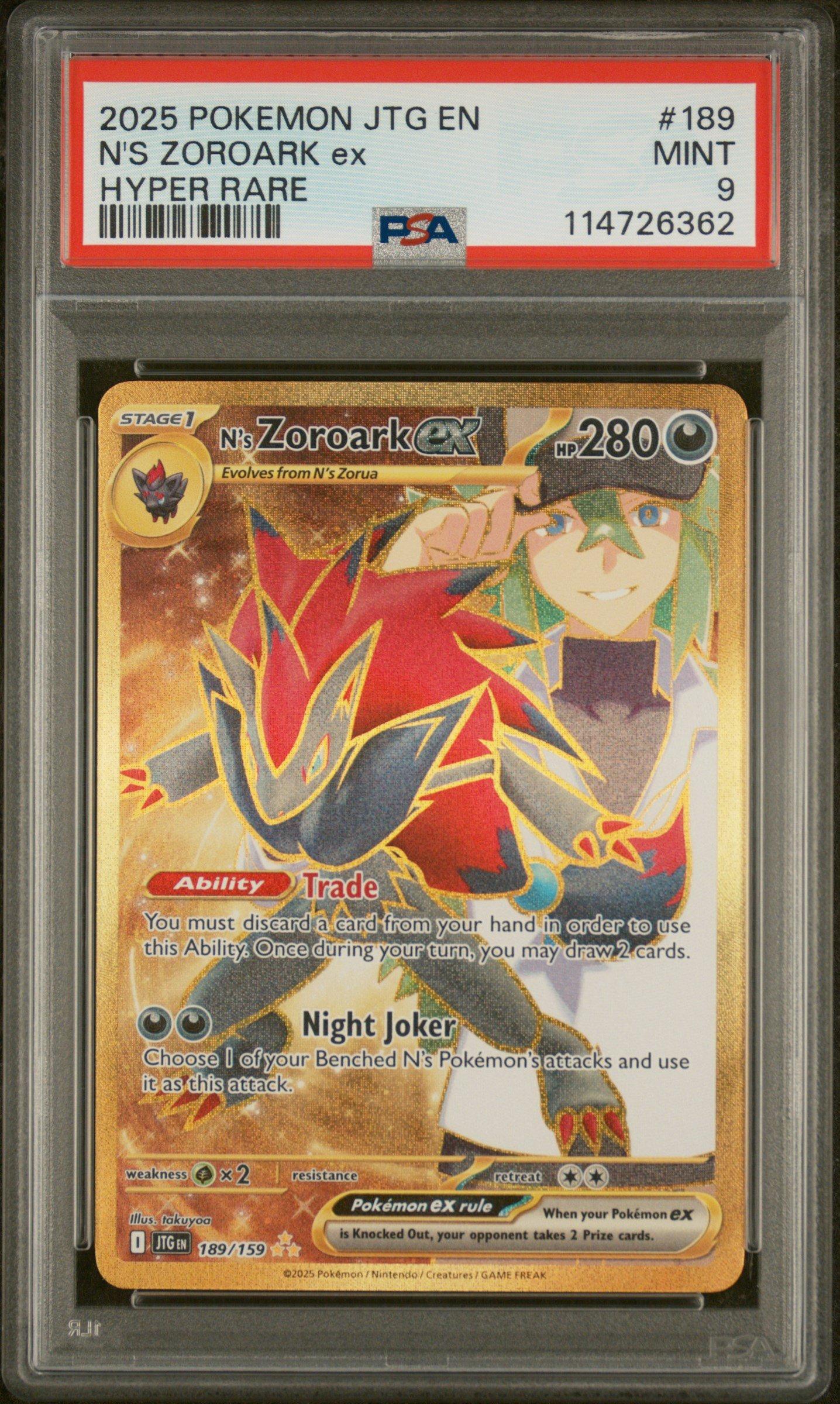 2025 Pokemon Jtg En-journey Together 189 N's Zoroark Ex Hyper Rare