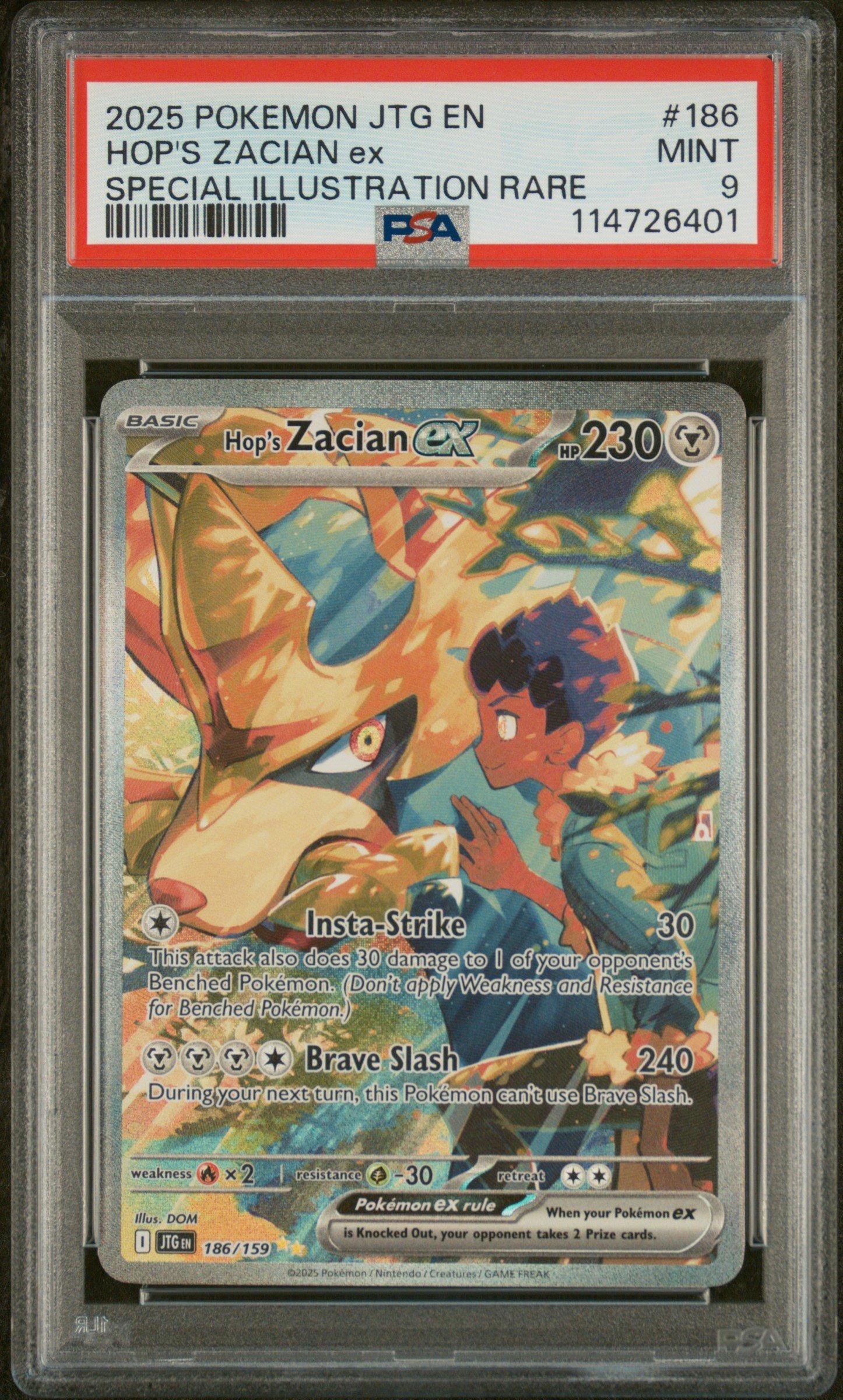 2025 Pokemon Jtg En-journey Together 186 Hop's Zacian Ex Special