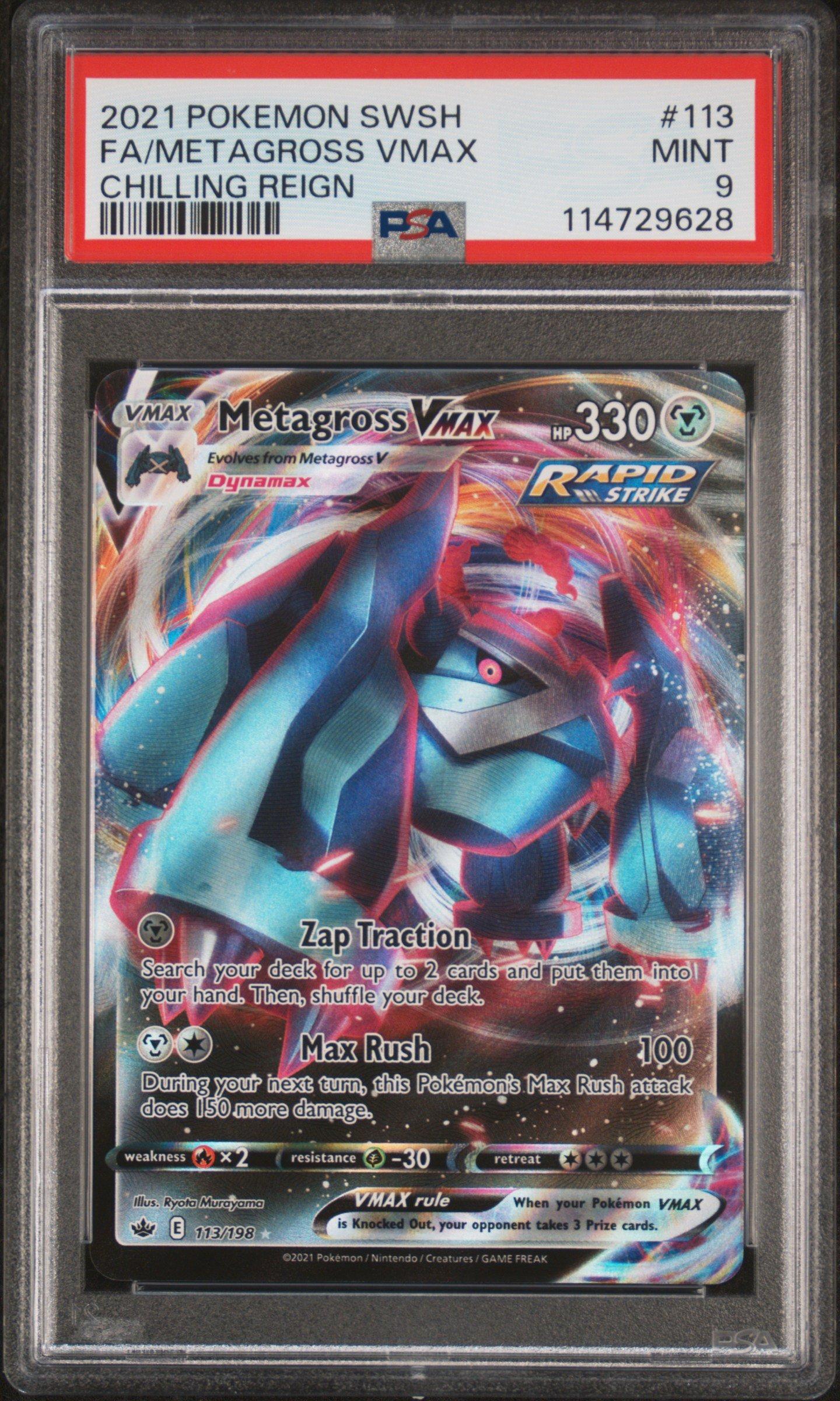 2021 Pokemon Sword & Shield Chilling Reign 113 Full Art/metagross Vmax PSA  9 Graded Card | GameStop