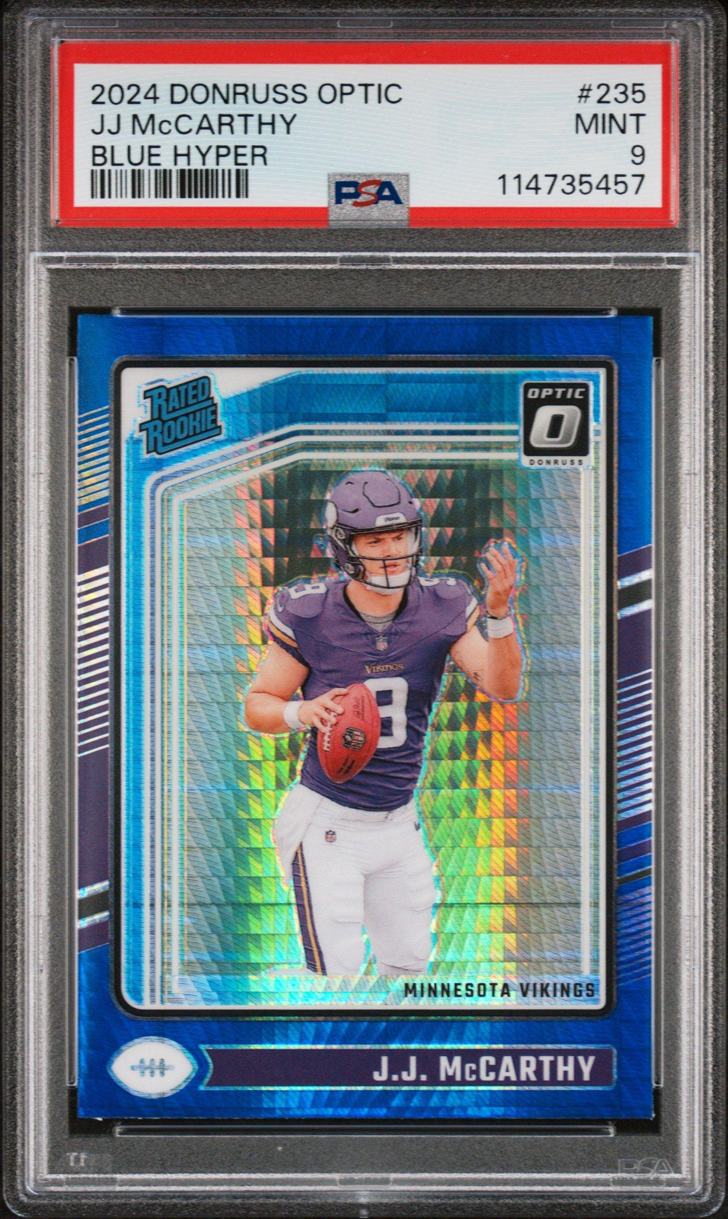 2024 Panini Donruss Optic 235 Jj Mccarthy Hyper PSA