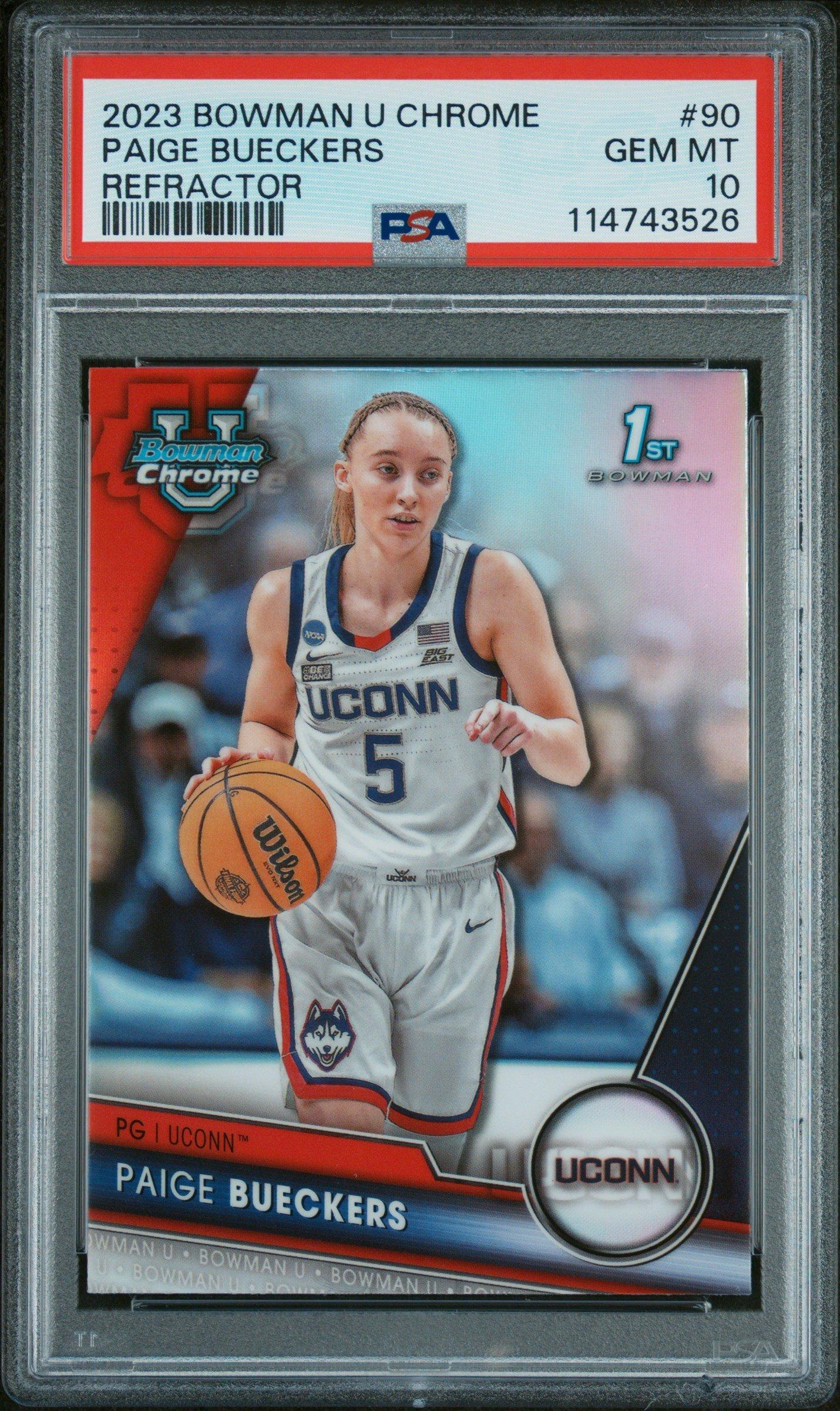 2023 Bowman University Chrome 90 Paige Bueckers Refractor PSA 10
