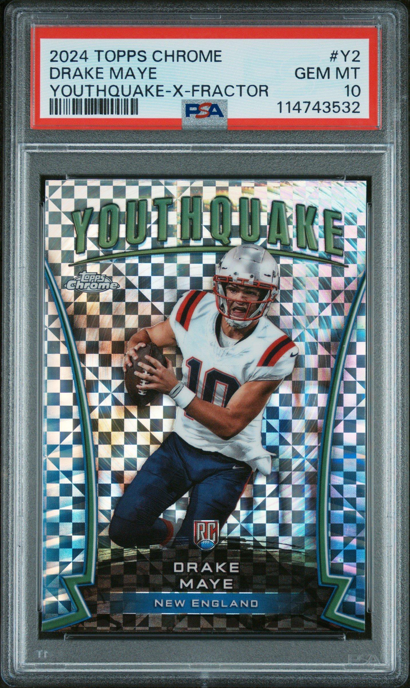 2024 Topps Chrome Youthquake Y2 Drake Maye X-fractor PSA 10