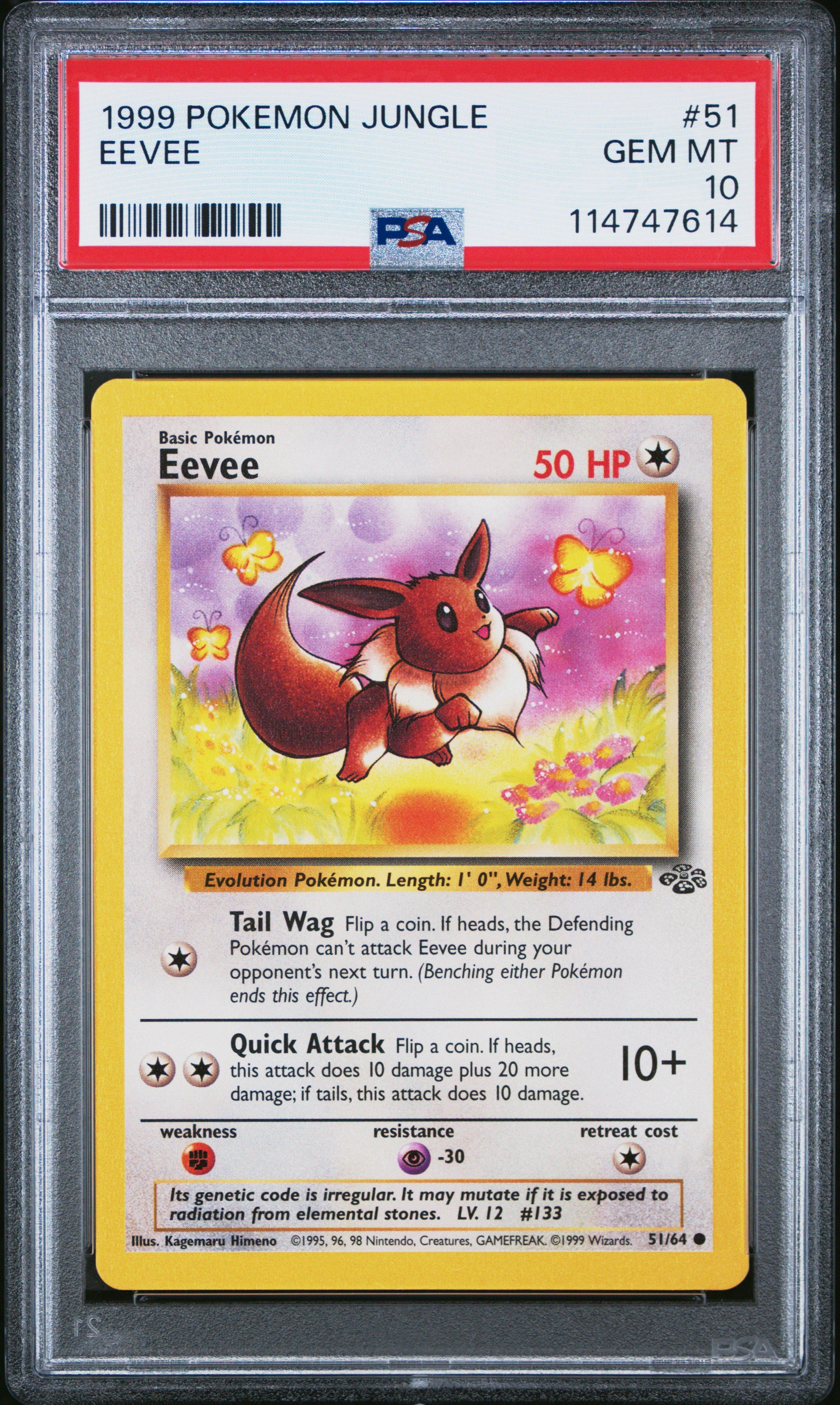 1999 Pokemon Jungle 51 Eevee PSA