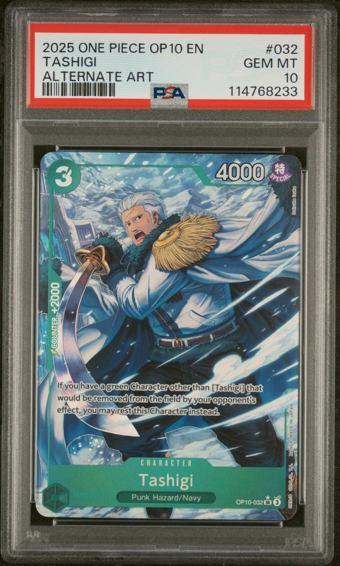 2025 One Piece Op10-royal Blood 032 Tashigi Alternate Art PSA 10