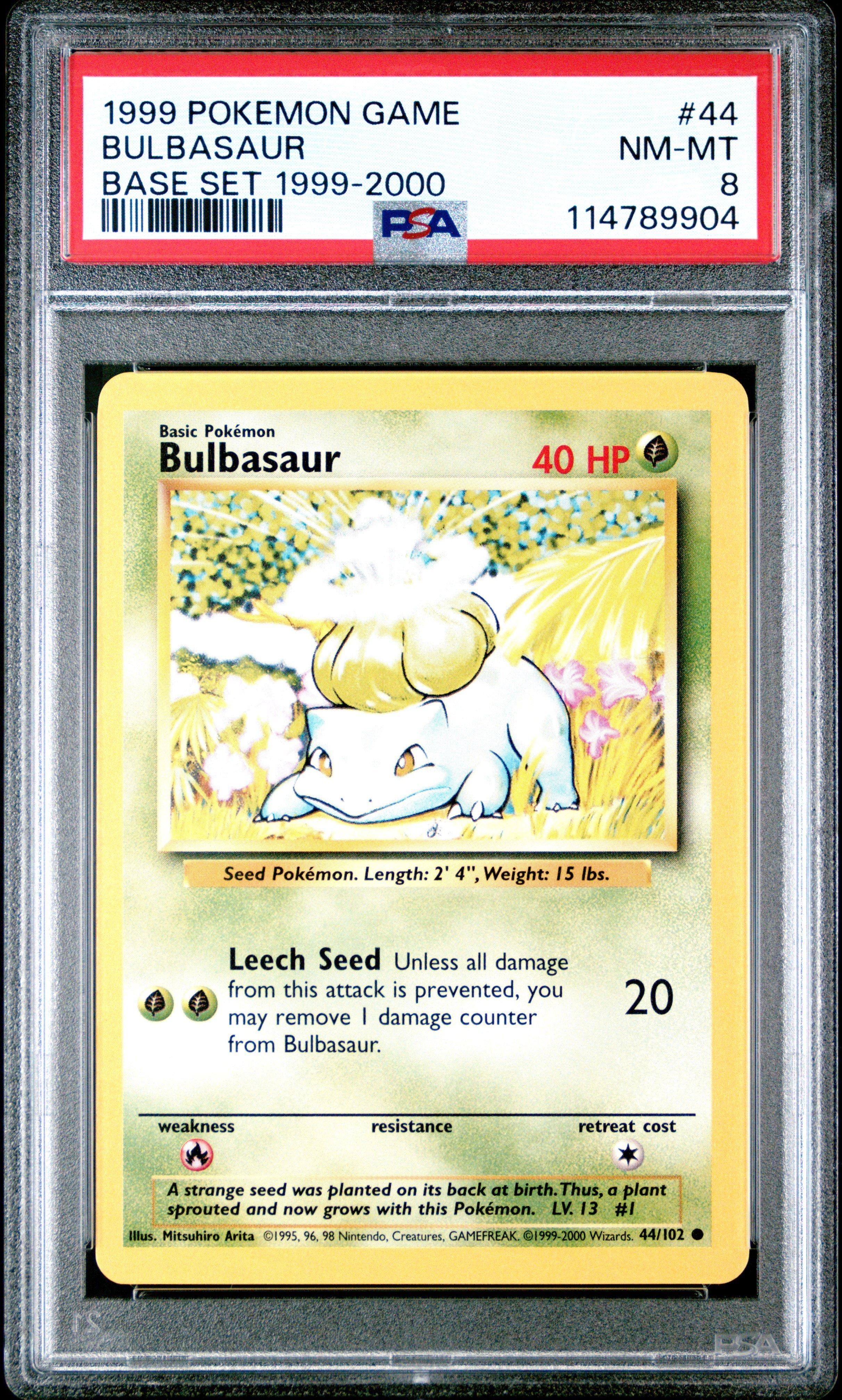 1999 Pokemon Game 44 Bulbasaur Base Set 1999-2000 PSA