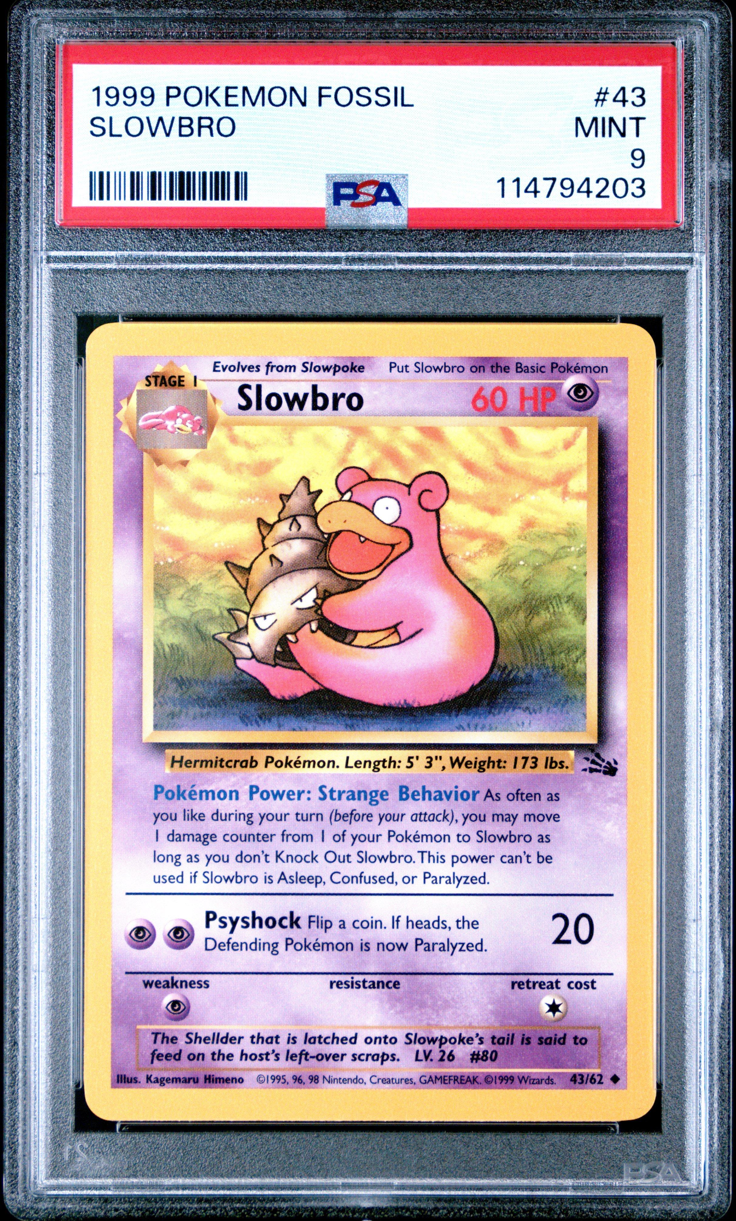 1999 Pokemon Fossil 43 Slowbro PSA