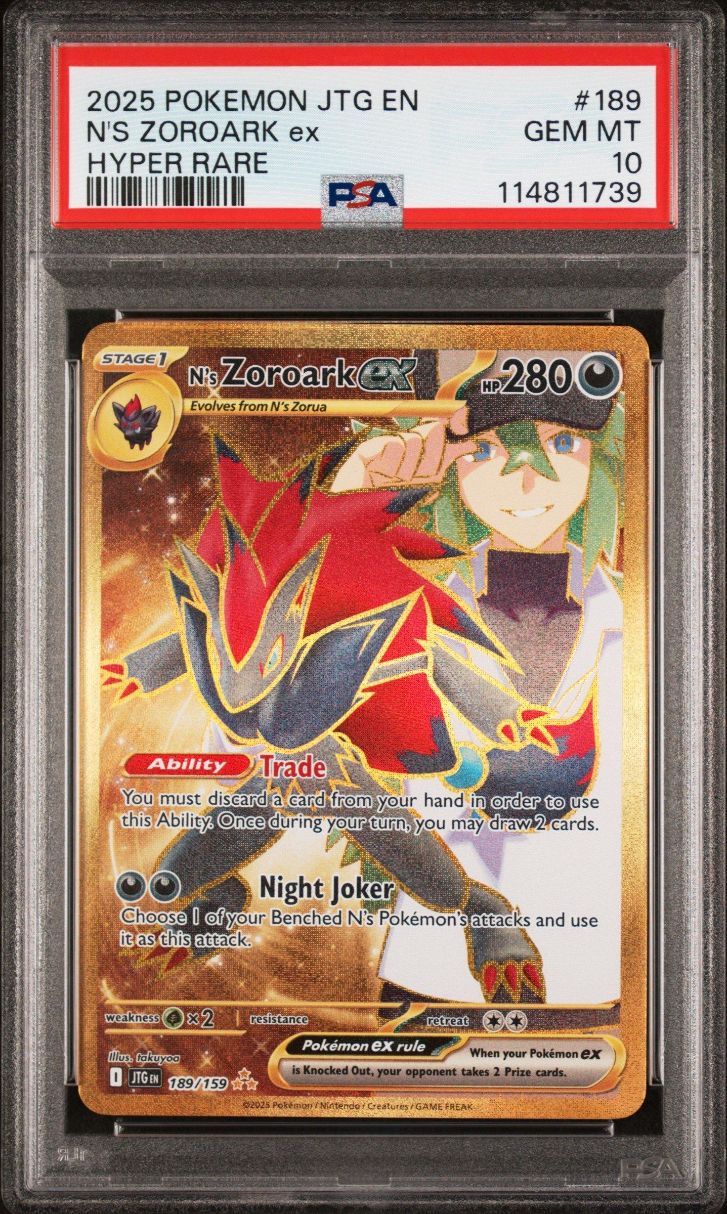 2025 Pokemon Jtg En-journey Together 189 N's Zoroark Ex Hyper Rare
