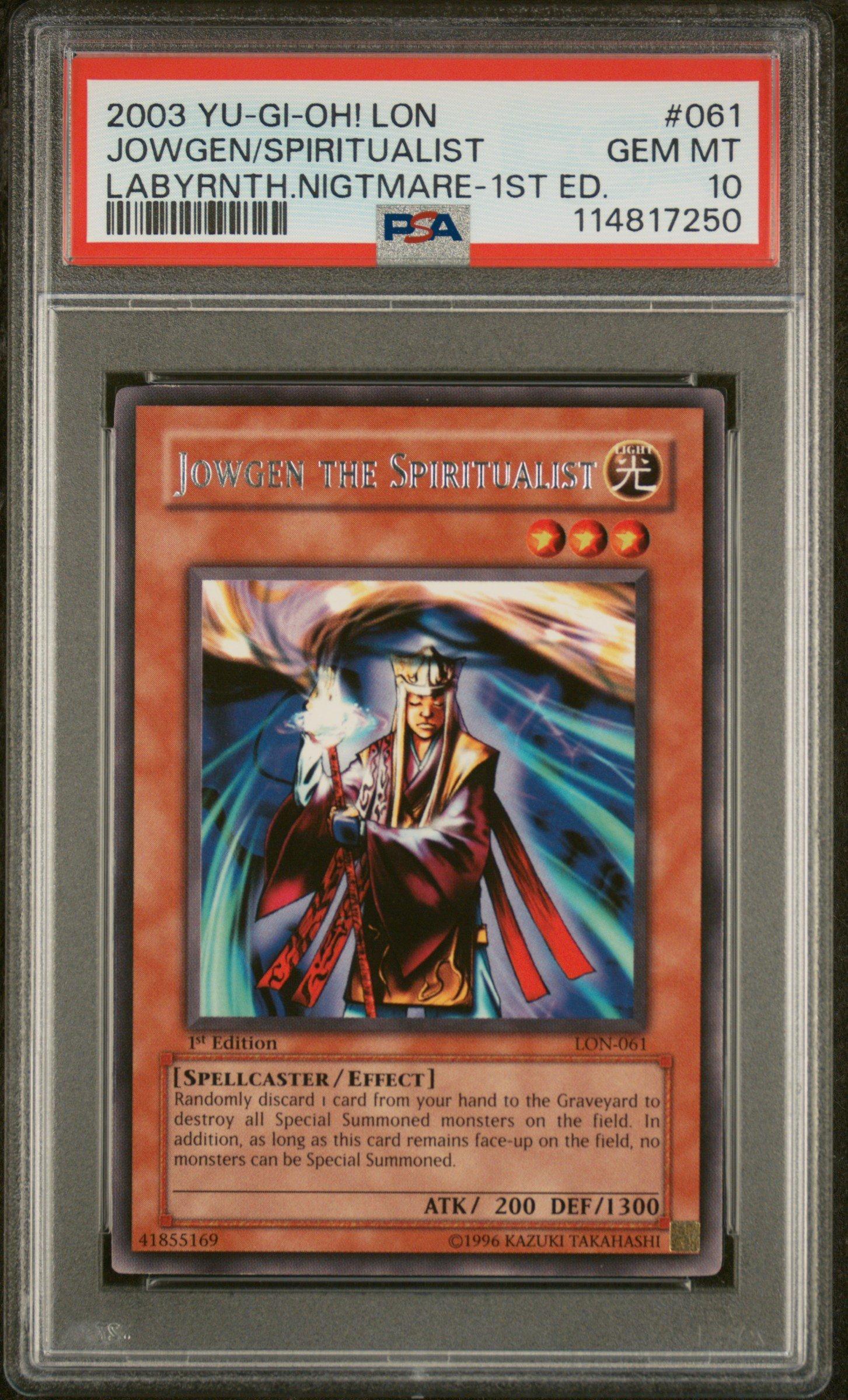 2003 Yu-gi-oh! Lon-labyrinth Of Nightmare 061 Jowgen The Spiritualist 1st Edition PSA 10