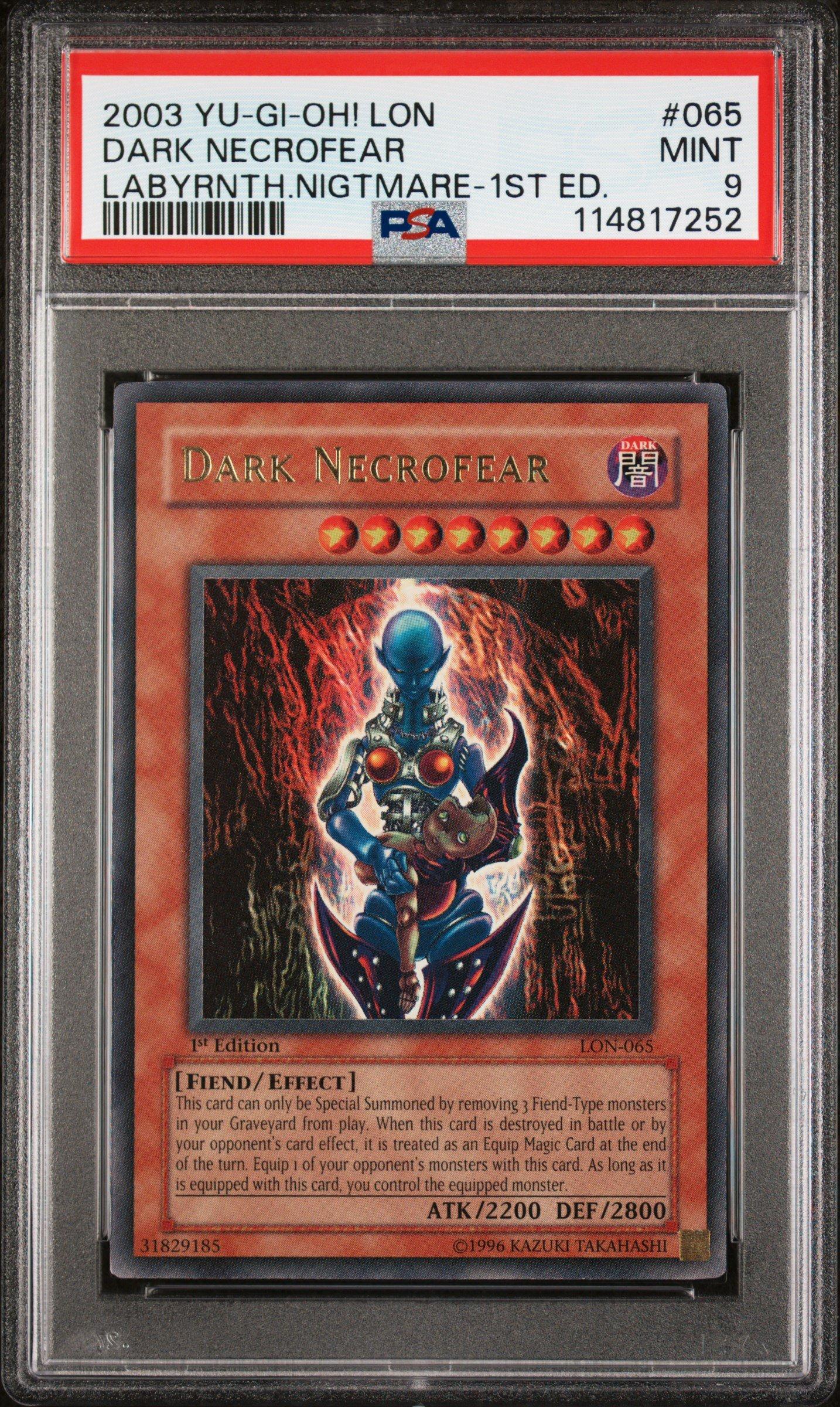 2003 Yu-gi-oh! Lon-labyrinth Of Nightmare 065 Dark Necrofear 1st Edition PSA 9
