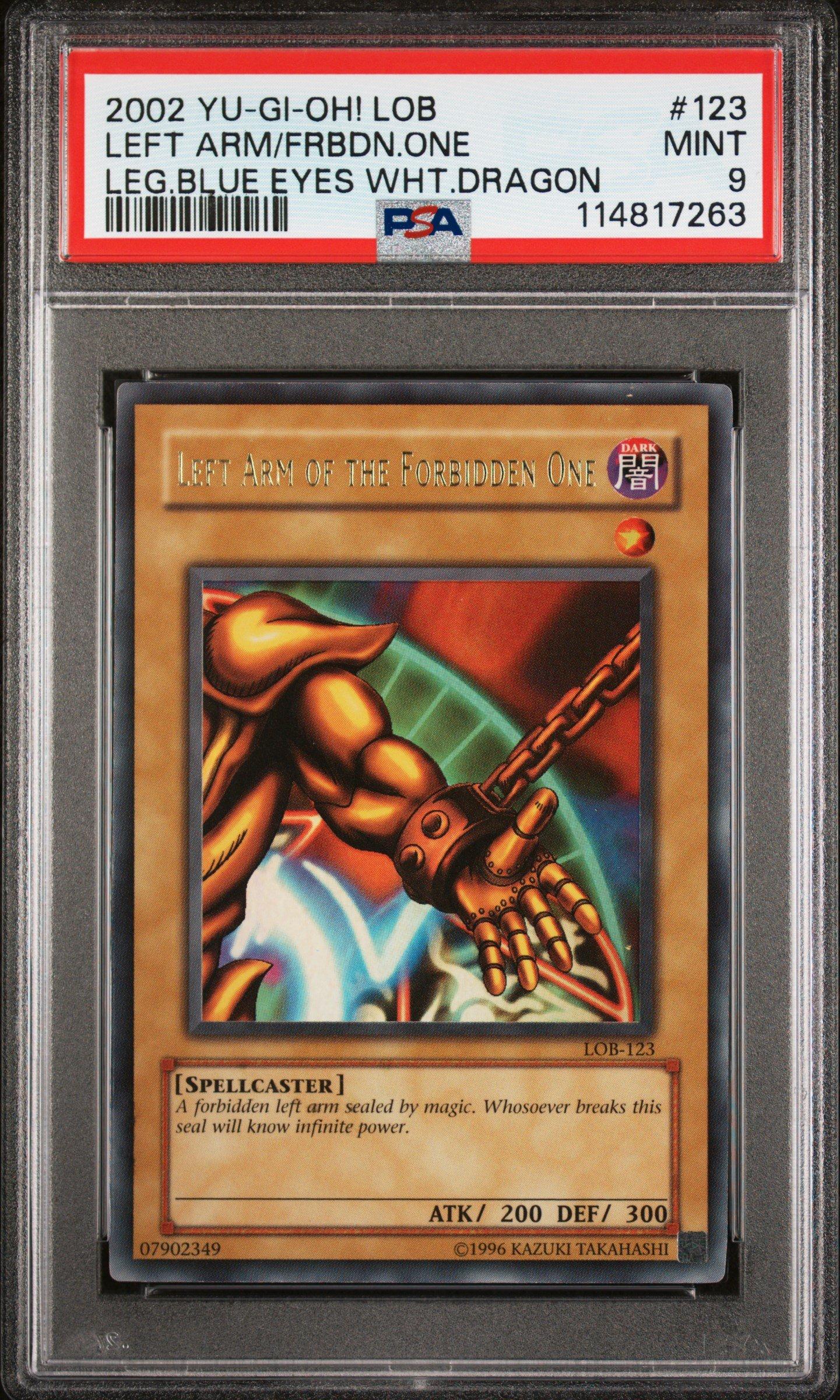 2002 Yu-gi-oh! Lob-legend Of Blue Eyes White Dragon 123 Left Arm Of The Forbidden One PSA