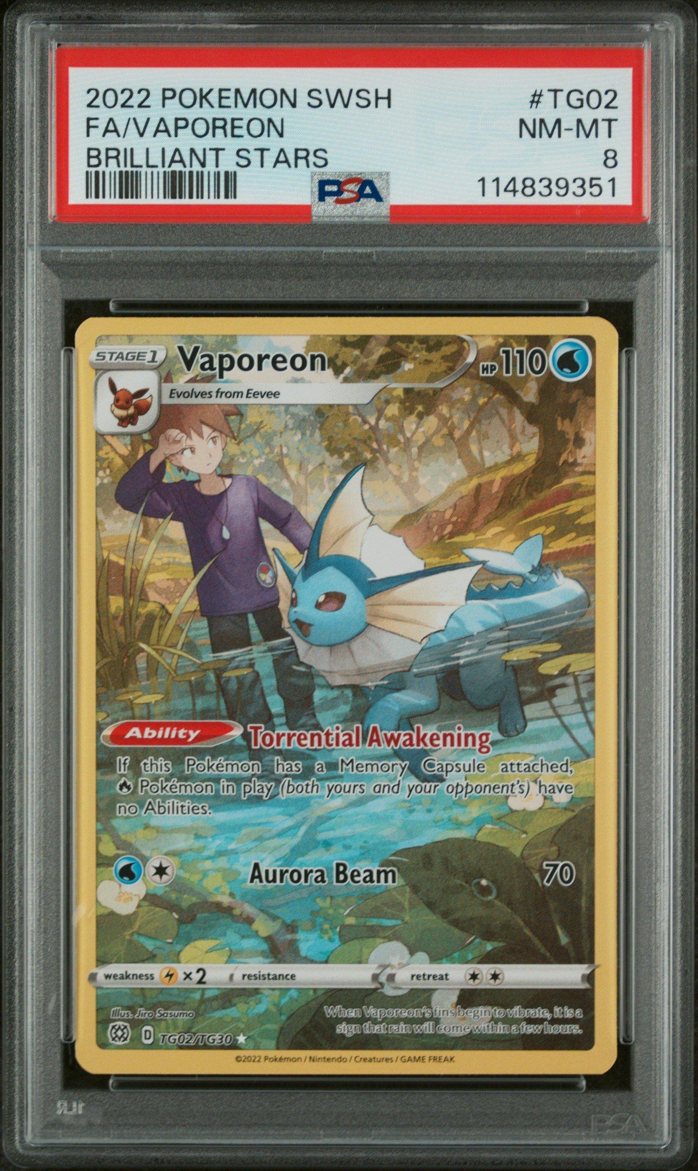 vaporeon pokemon card full art CGC PRISTINE 10 Eevee Heroes Vaporeon V Full Art 074/069 Pokemon Japan main image 0