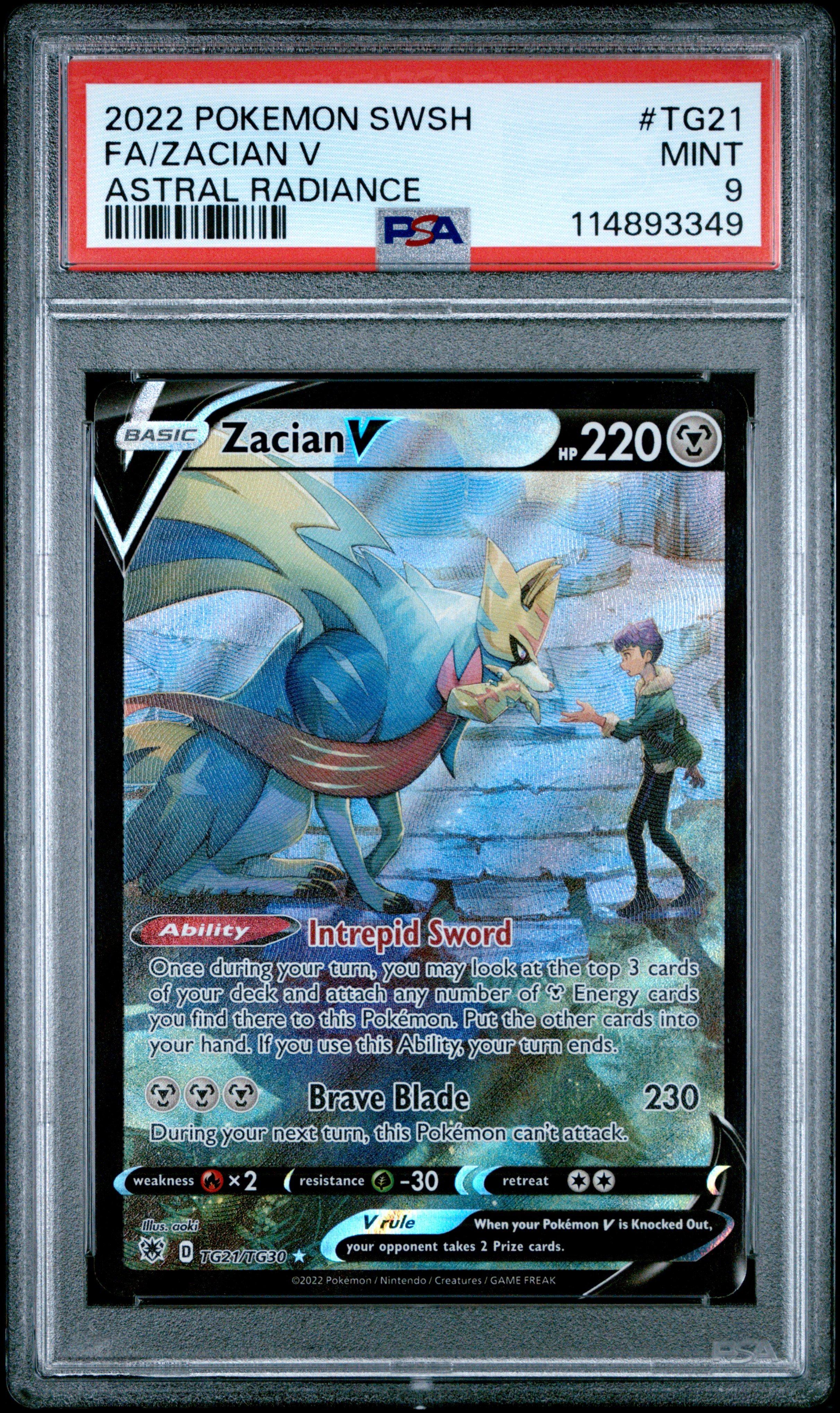 2022 Pokemon Sword & Shield Astral Radiance Tg21 Full Art/zacian V