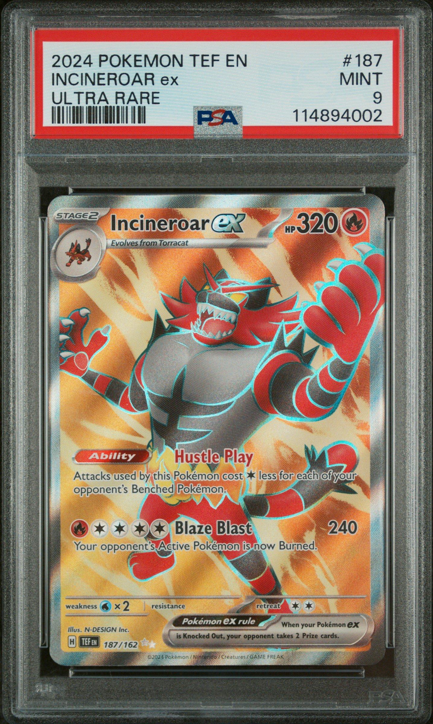 2024 Pokemon Tef En-temporal Forces 187 Incineroar Ex Ultra Rare