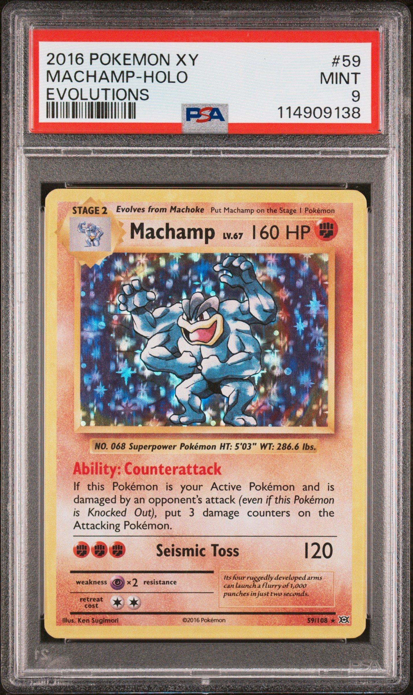 2016 Pokemon Xy Evolutions 59 Machamp-holo PSA