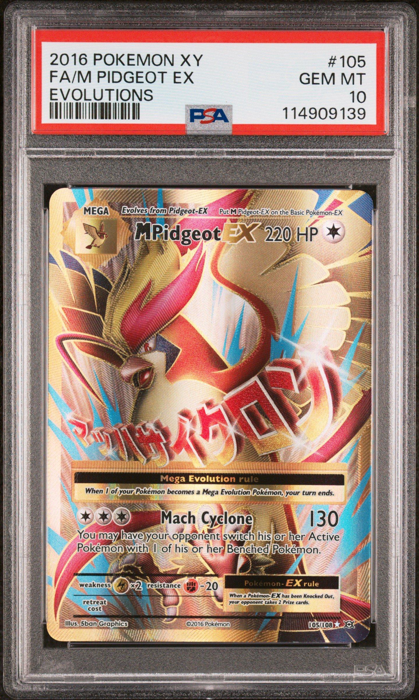 2016 Pokemon Xy Evolutions 105 Full Art/m Pidgeot Ex PSA