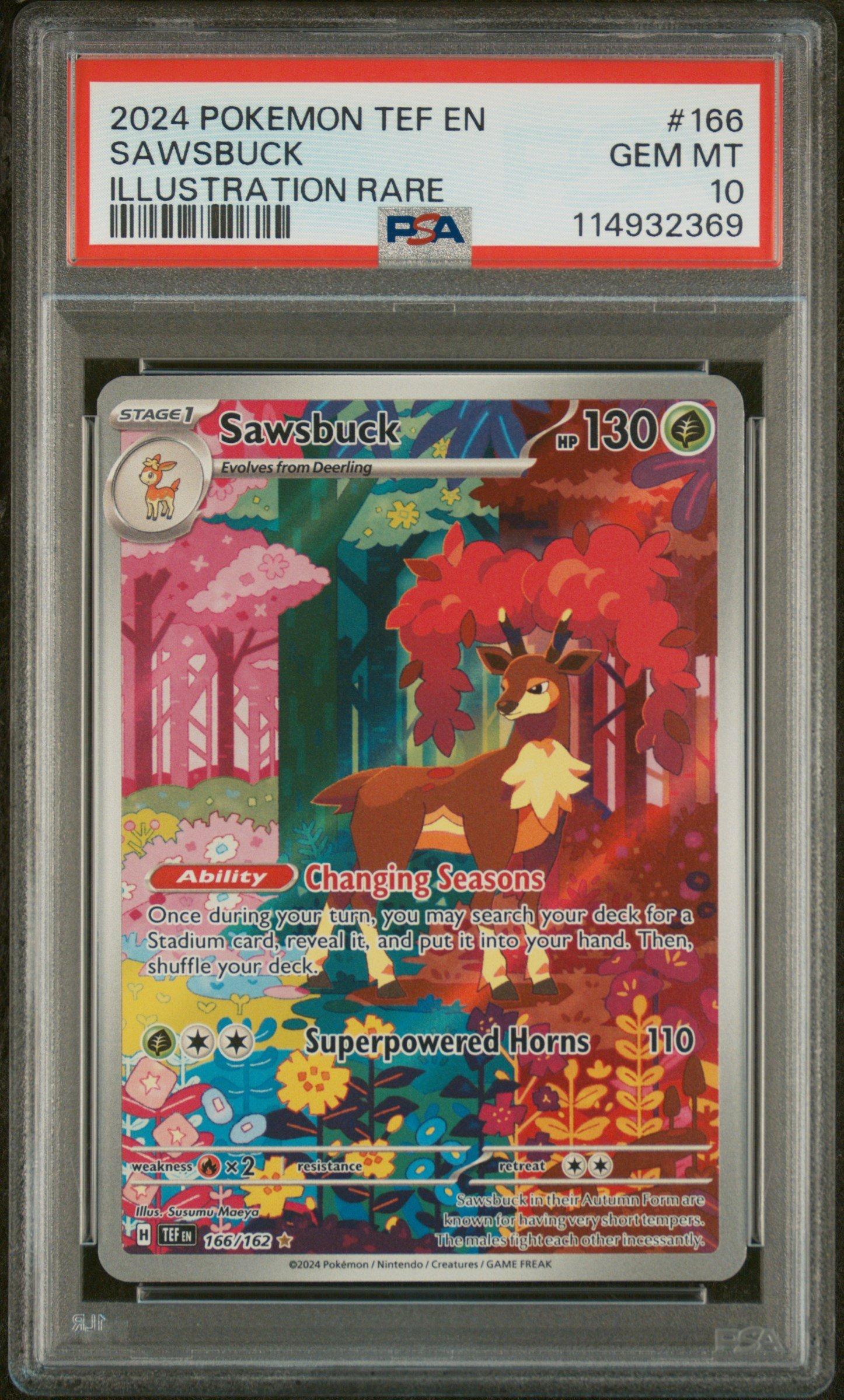 2024 Pokemon Tef En-temporal Forces 166 Sawsbuck Illustration Rare