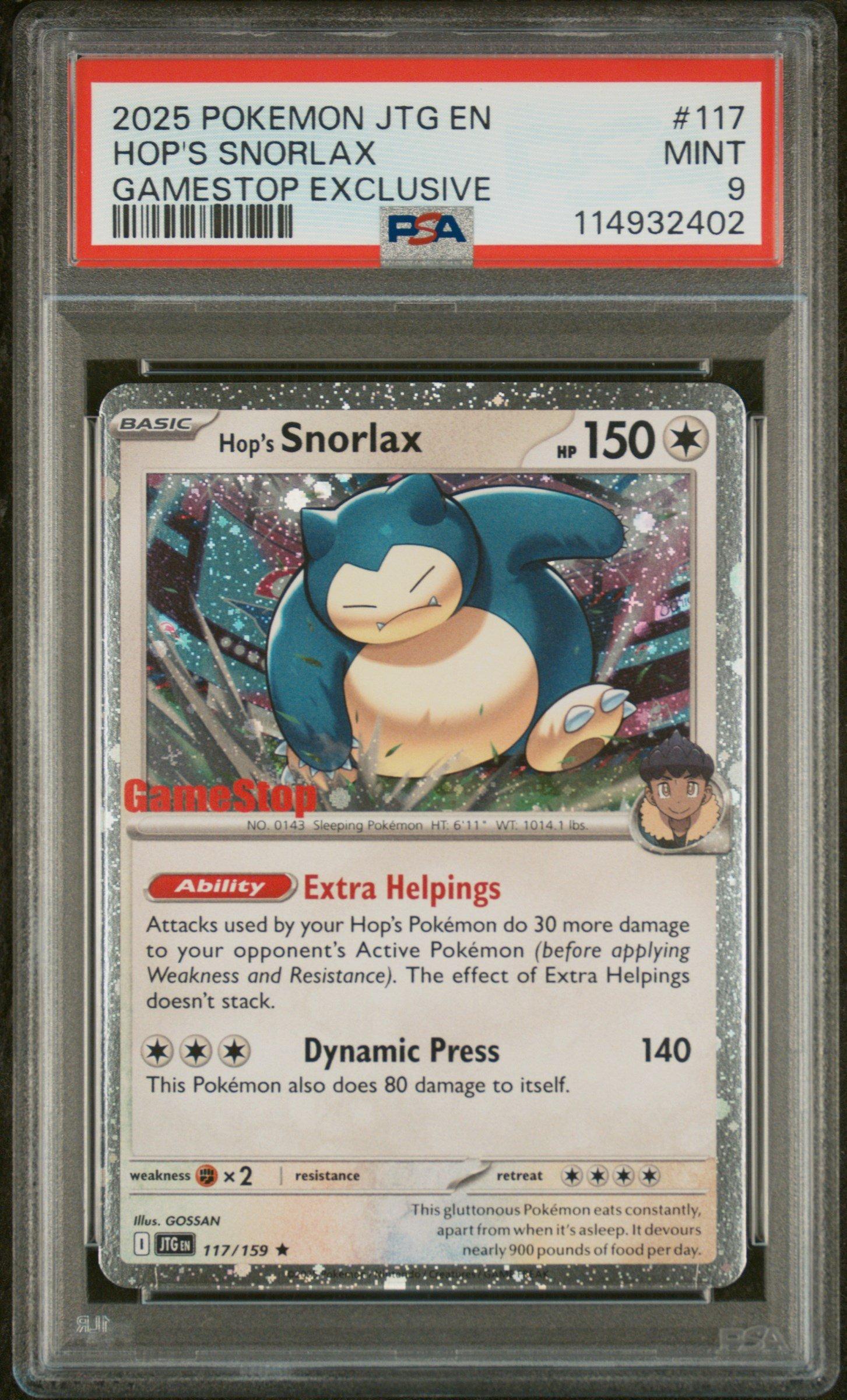 2025 Pokemon Jtg En-journey Together 117 Hop's Snorlax