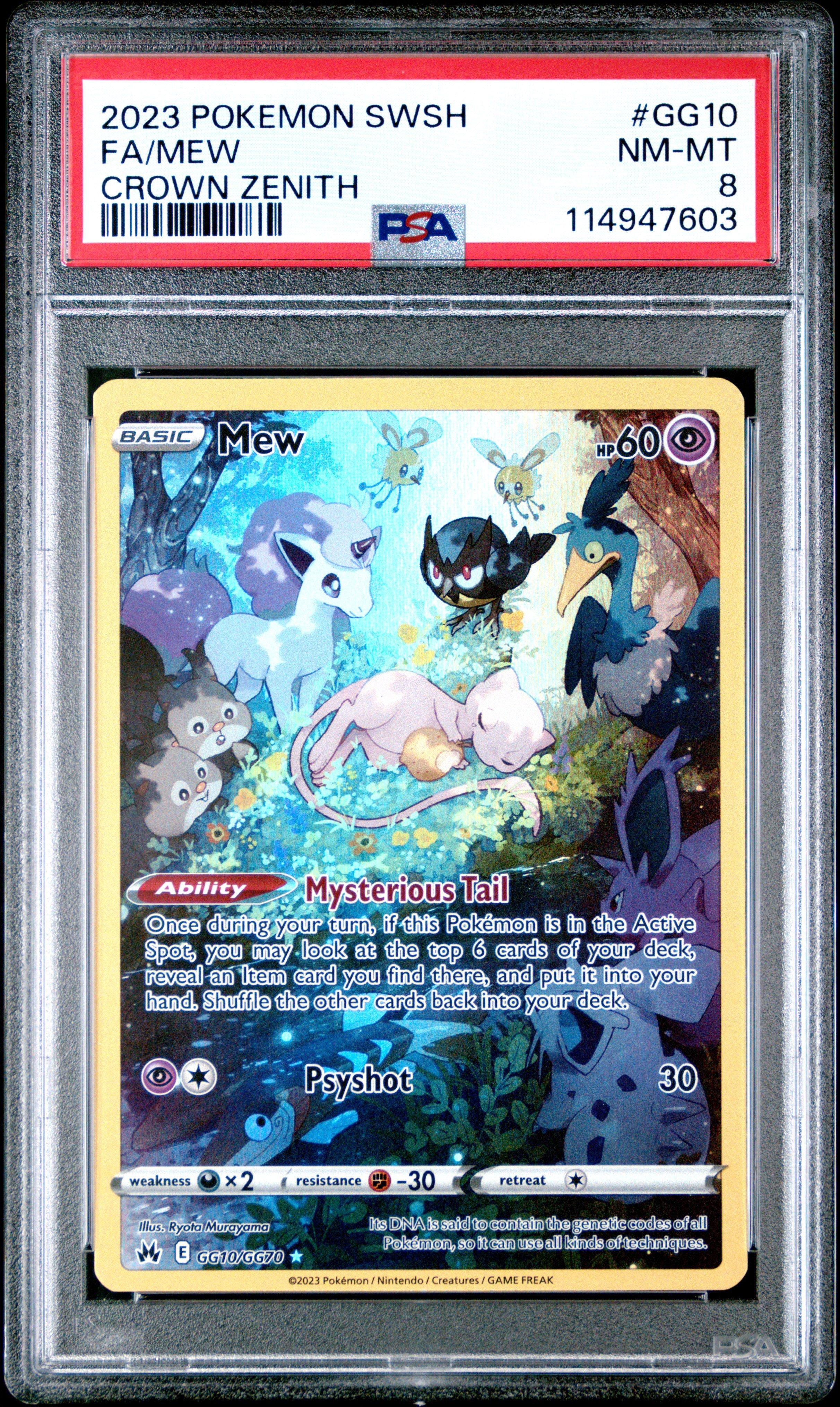 2023 Pokemon Sword And Shield Crown Zenith Gg10 Full Art/mew PSA 8