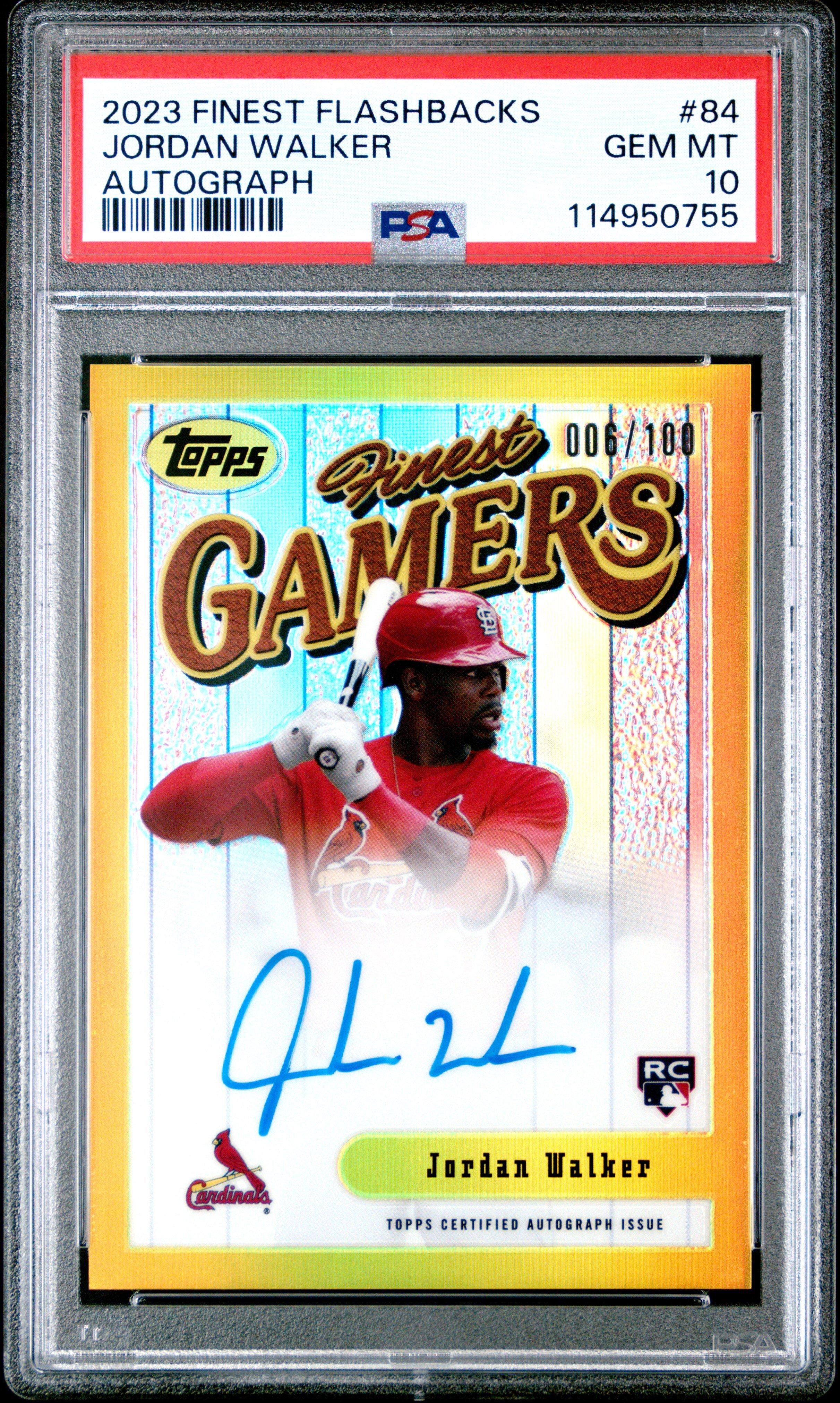 2023 Topps Finest Flashbacks 84 Jordan Walker Autograph PSA 10 Graded Card  | GameStop