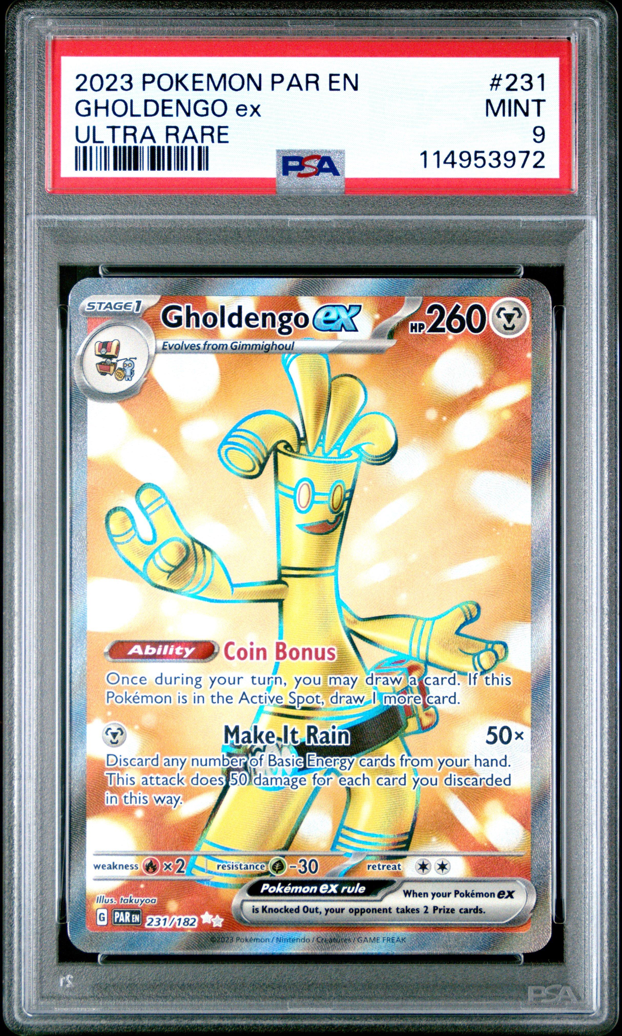 2023 Pokemon Par En-paradox Rift 231 Gholdengo Ex Ultra Rare PSA