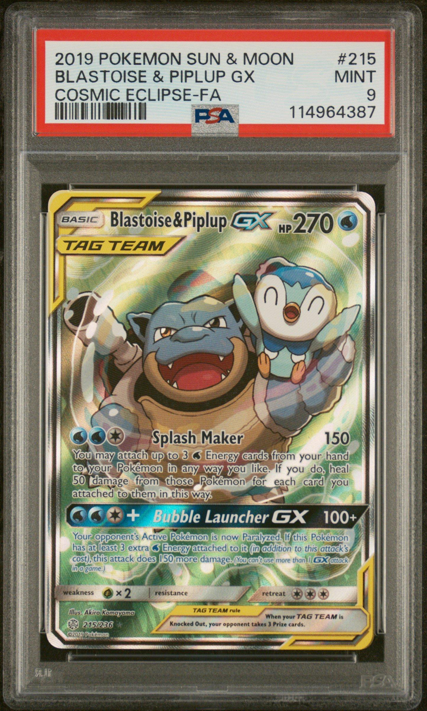 2019 Pokemon Sun & Moon Cosmic Eclipse 215 Full Art/blastoise