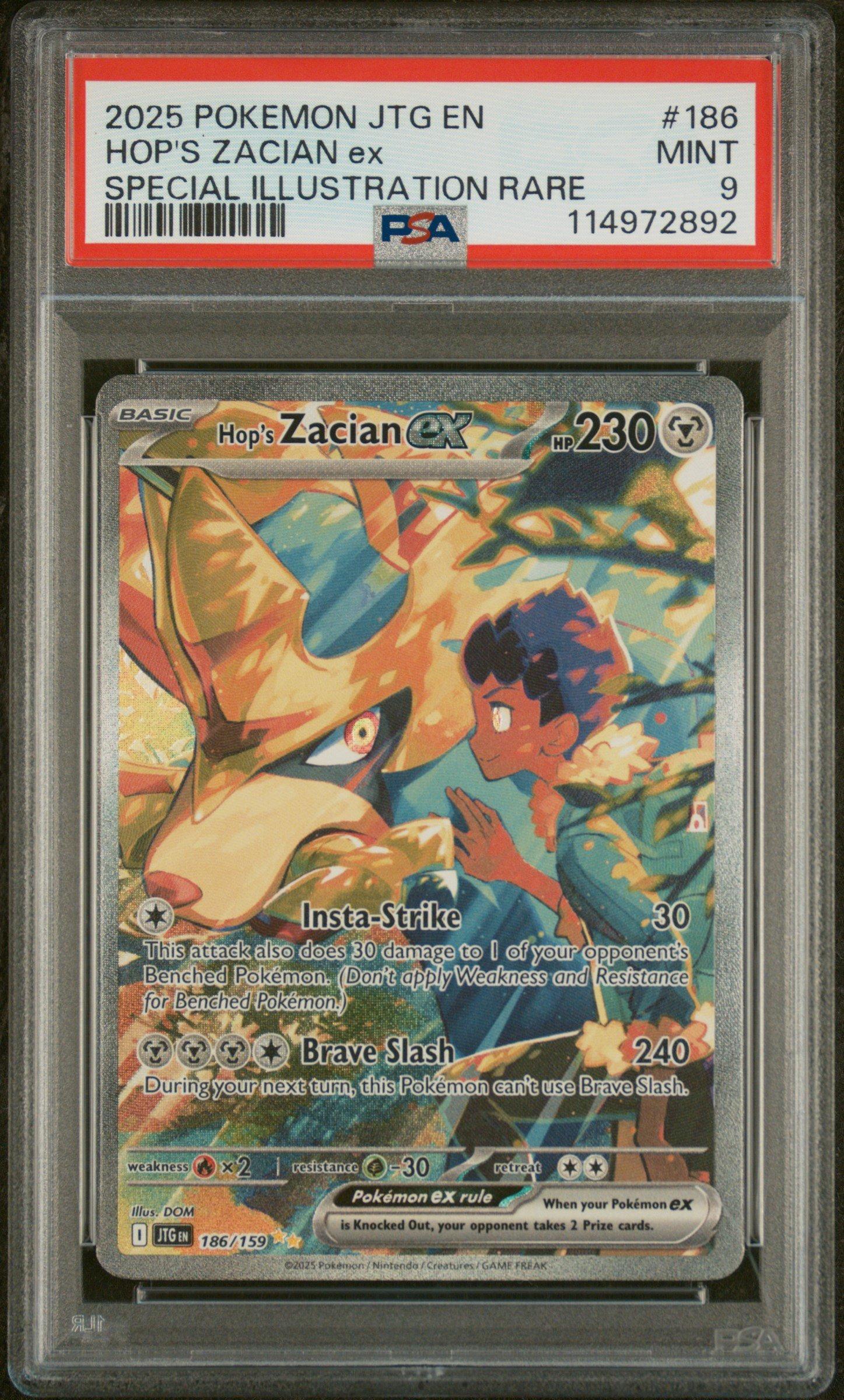 2025 Pokemon Jtg En-journey Together 186 Hop's Zacian Ex Special