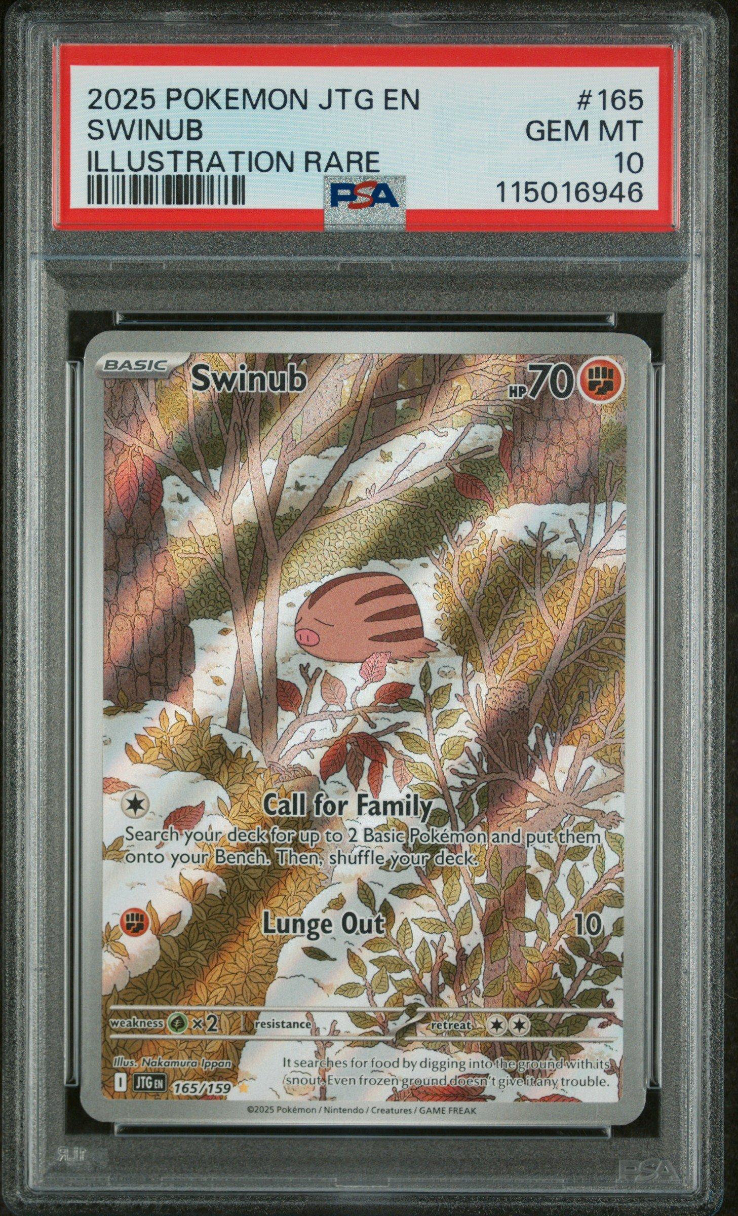 2025 Pokemon Jtg En-journey Together 165 Swinub Illustration Rare